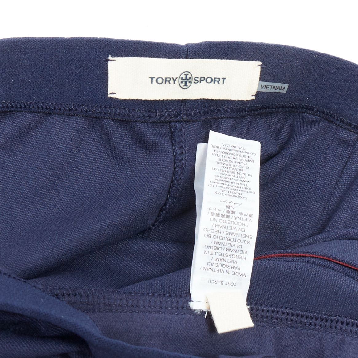 Tory Burch TORY BURCH SPORT navy burgundy trim wide cropped pants S Size 27" / US 4 / IT 40 - 8 Thumbnail