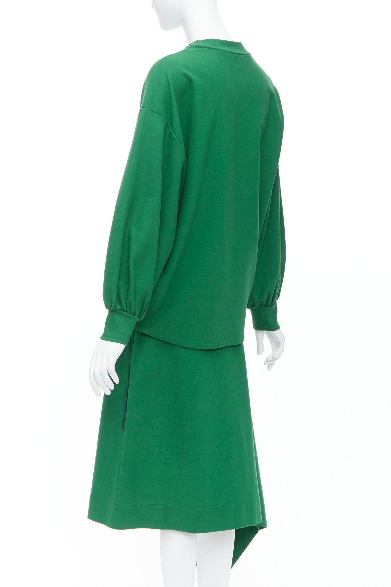 HYKE HYKE green cotton pullover sweater asymmetric hem skirt set JP2 M Size S / US 4 / IT 40 - 5 Thumbnail