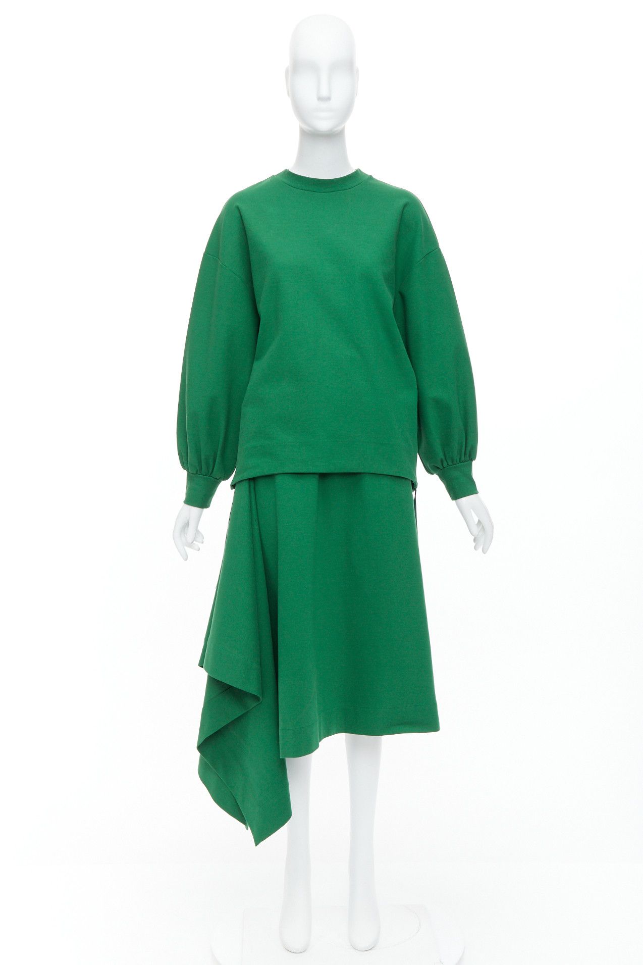 HYKE HYKE green cotton pullover sweater asymmetric hem skirt set JP2 M Size S / US 4 / IT 40 - 11 Thumbnail