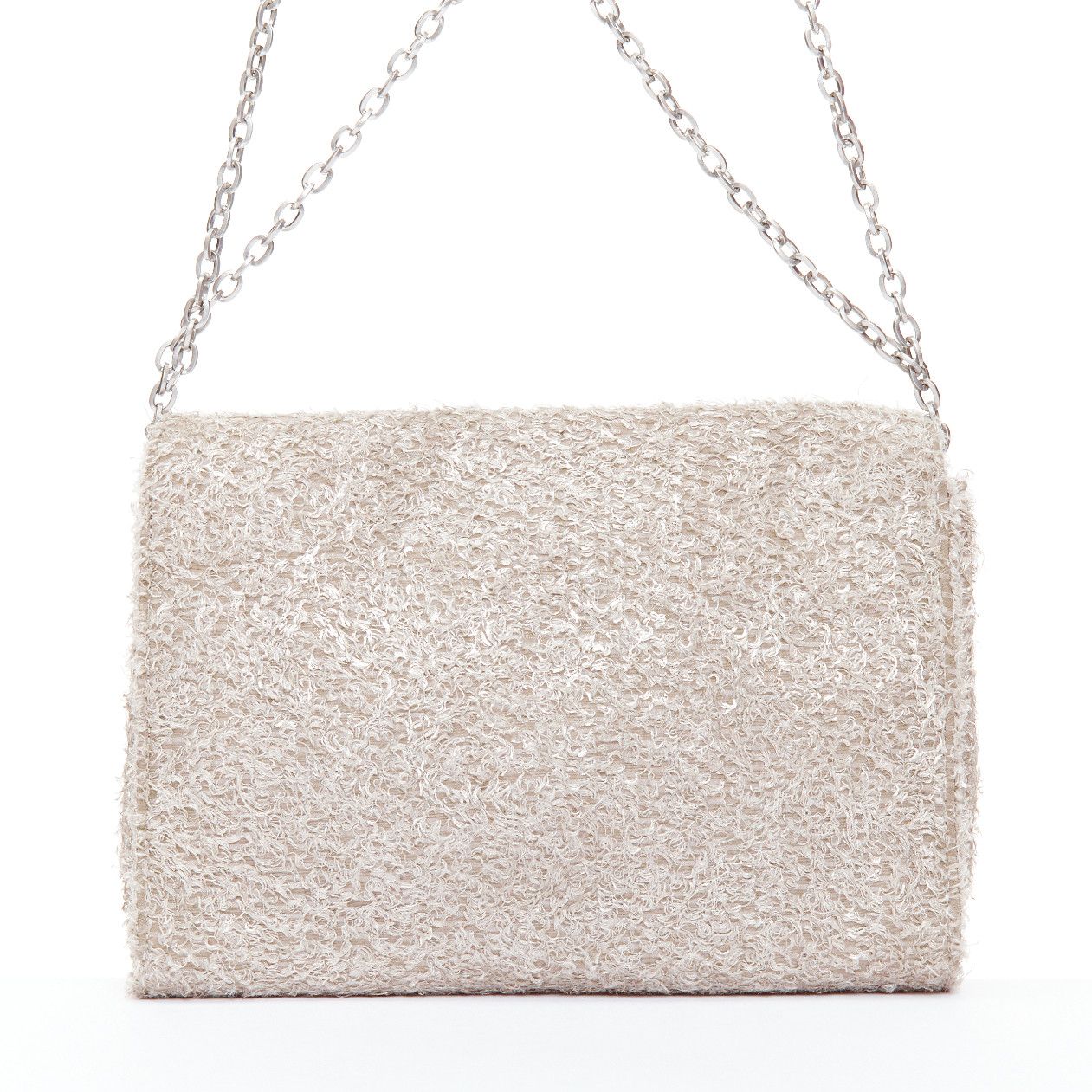 Other THEYSKENS THEORY grey silver embellished lurex appique fold clutch Size ONE SIZE - 5 Thumbnail