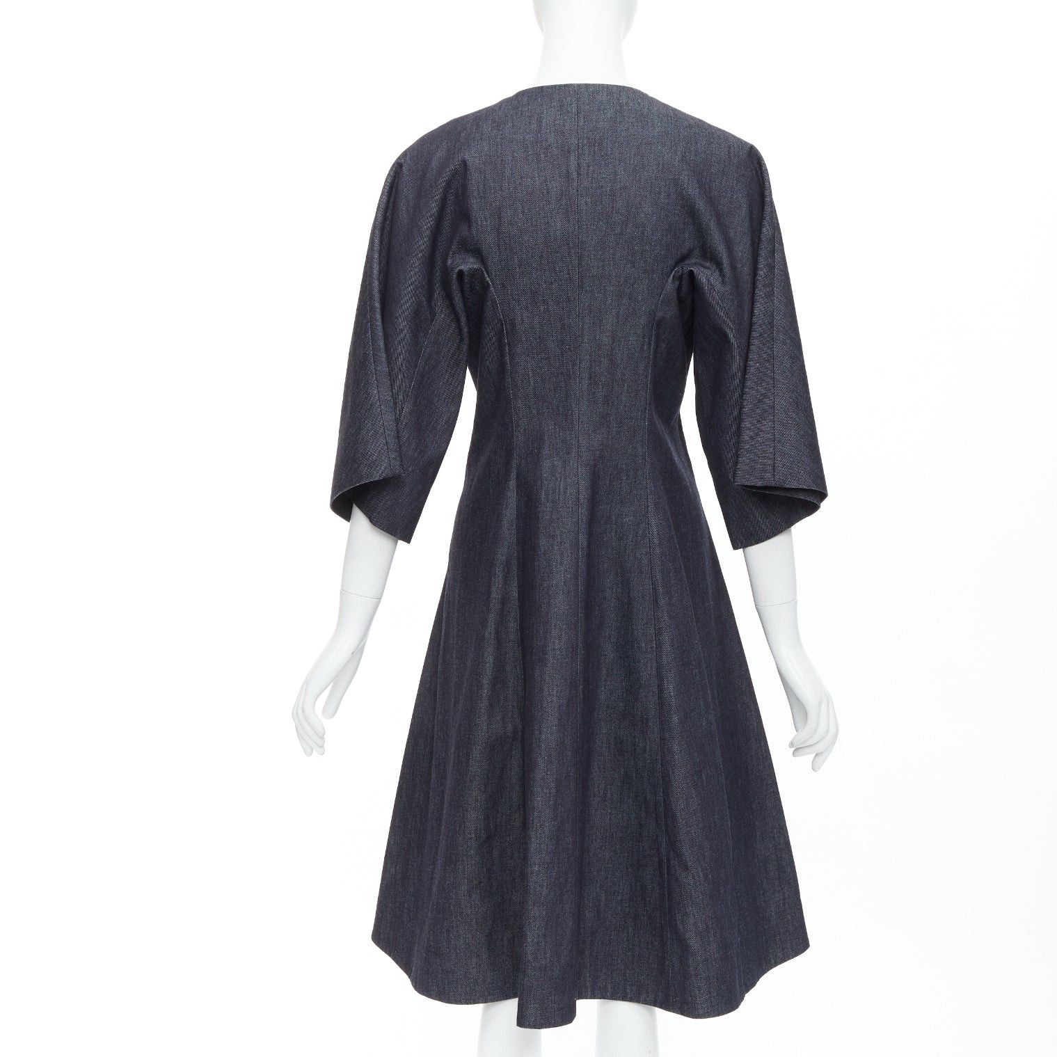 Marni MARNI indigo blue denim zip front dolman sleeve midi dress IT40 S Size S / US 4 / IT 40 - 6 Thumbnail