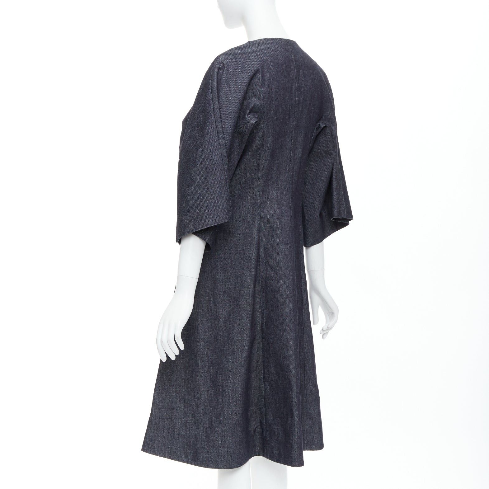 Marni MARNI indigo blue denim zip front dolman sleeve midi dress IT40 S Size S / US 4 / IT 40 - 7 Thumbnail