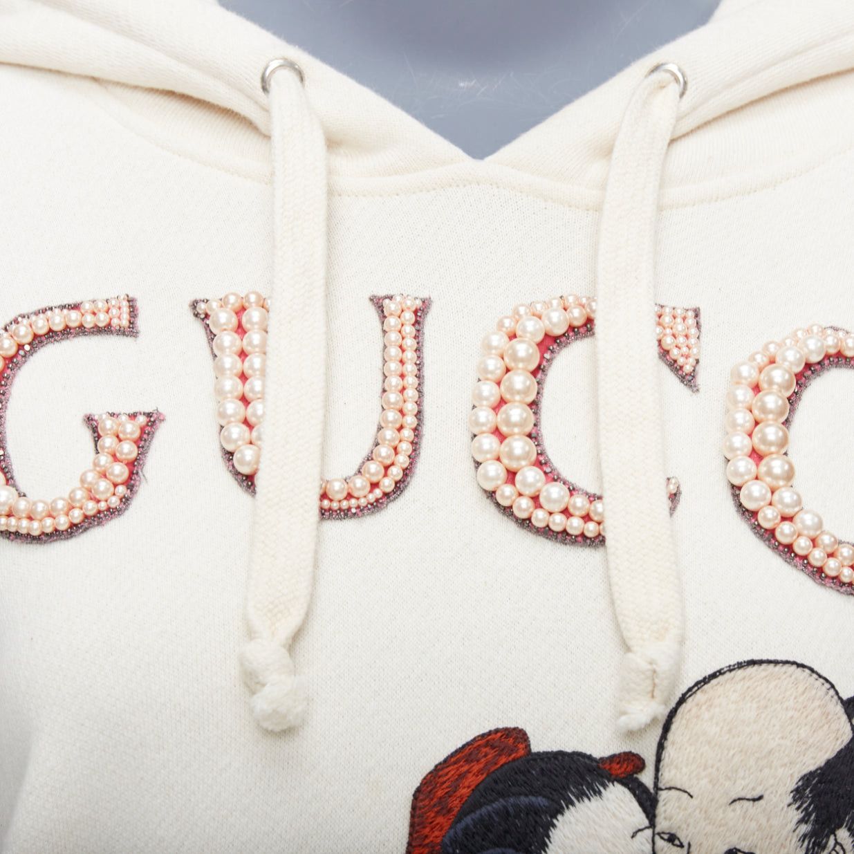 Gucci GUCCI Shunga Geisha Lover cream embroidery pearl embellished hoodie M Size M / US 6-8 / IT 42-44 - 2 Thumbnail
