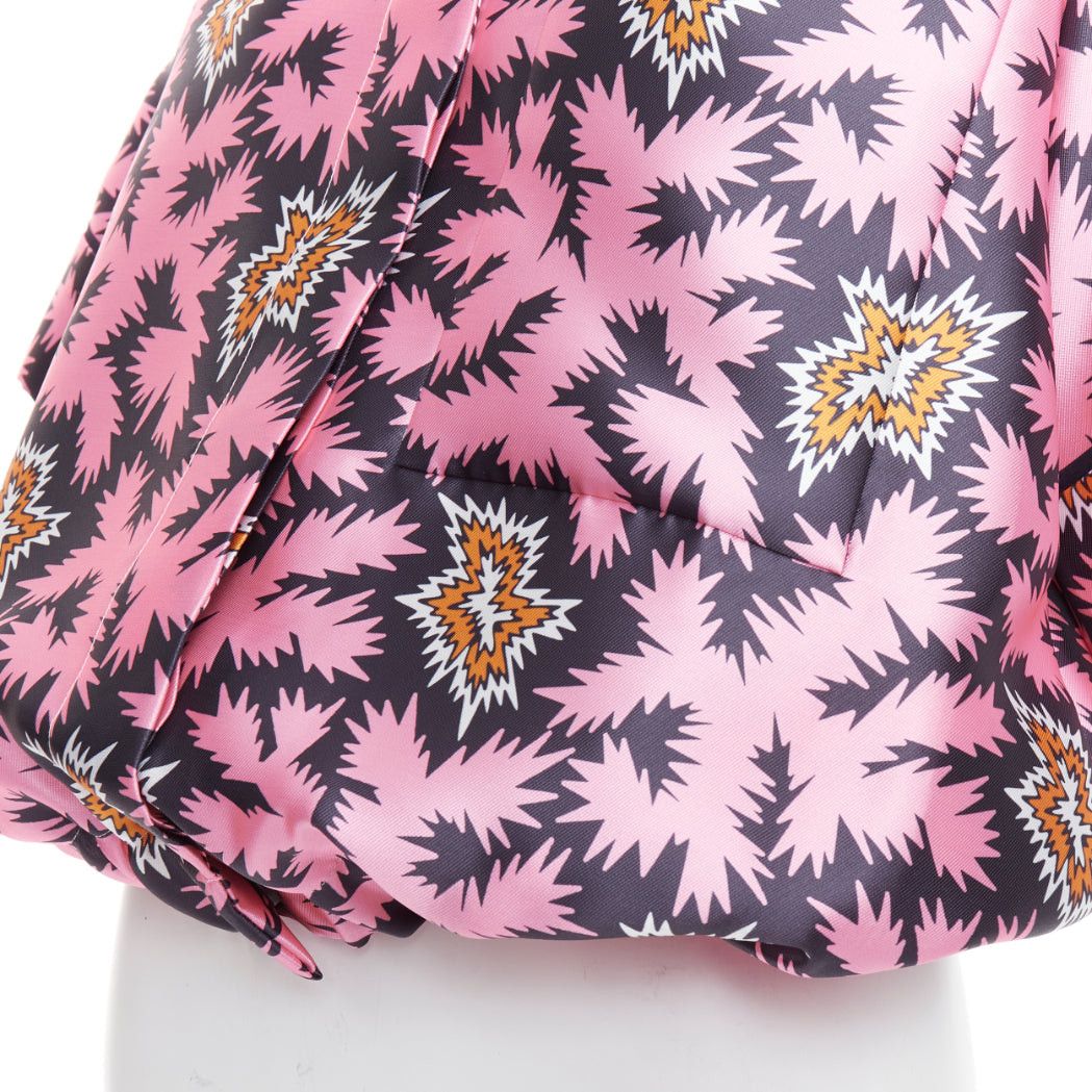 Victoria Beckham VVB VICTORIA BECKHAM pink pop graphic silk bubble boxy overshirt UK6 XS Size XS / US 0-2 / IT 36-38 - 7 Thumbnail
