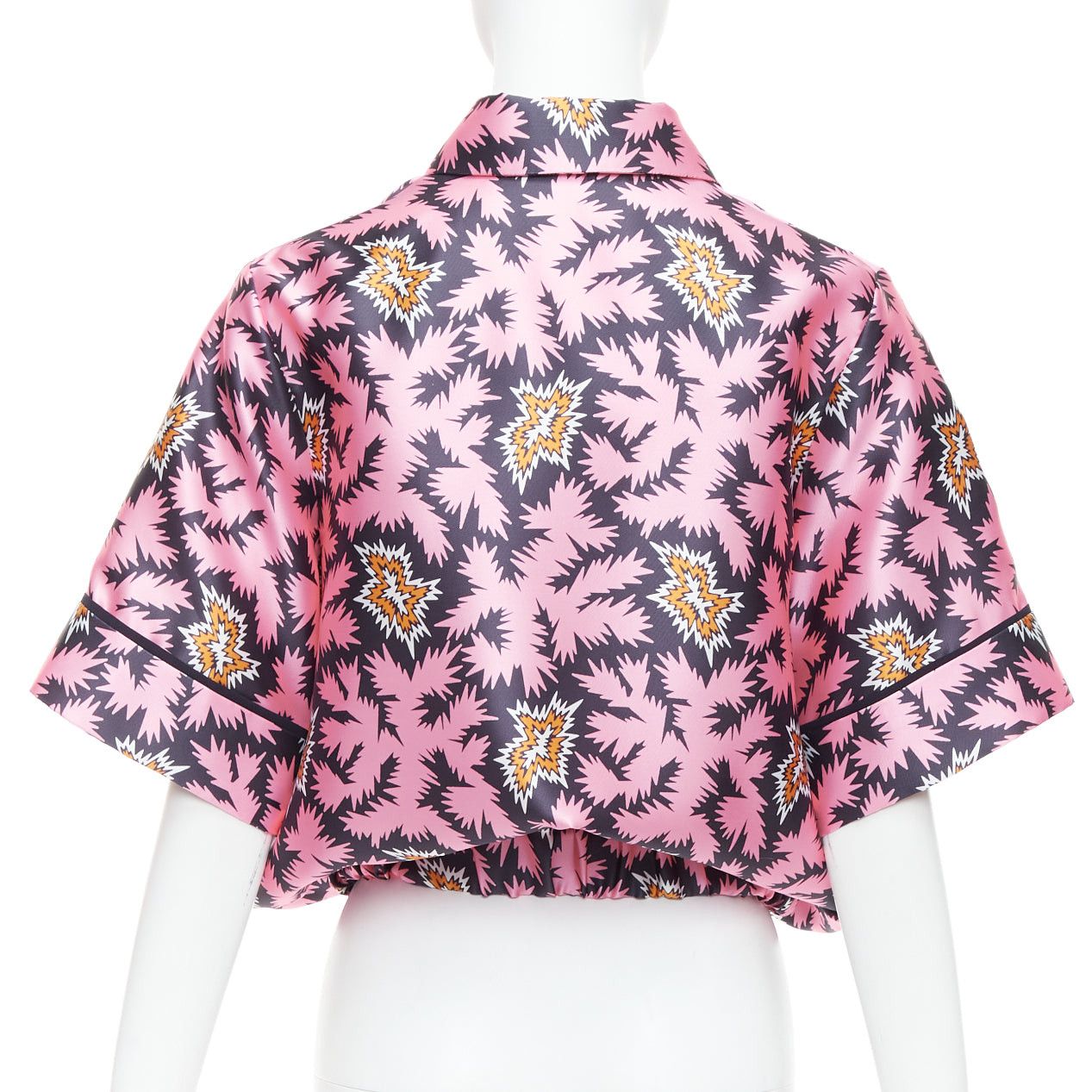 Victoria Beckham VVB VICTORIA BECKHAM pink pop graphic silk bubble boxy overshirt UK6 XS Size XS / US 0-2 / IT 36-38 - 5 Thumbnail