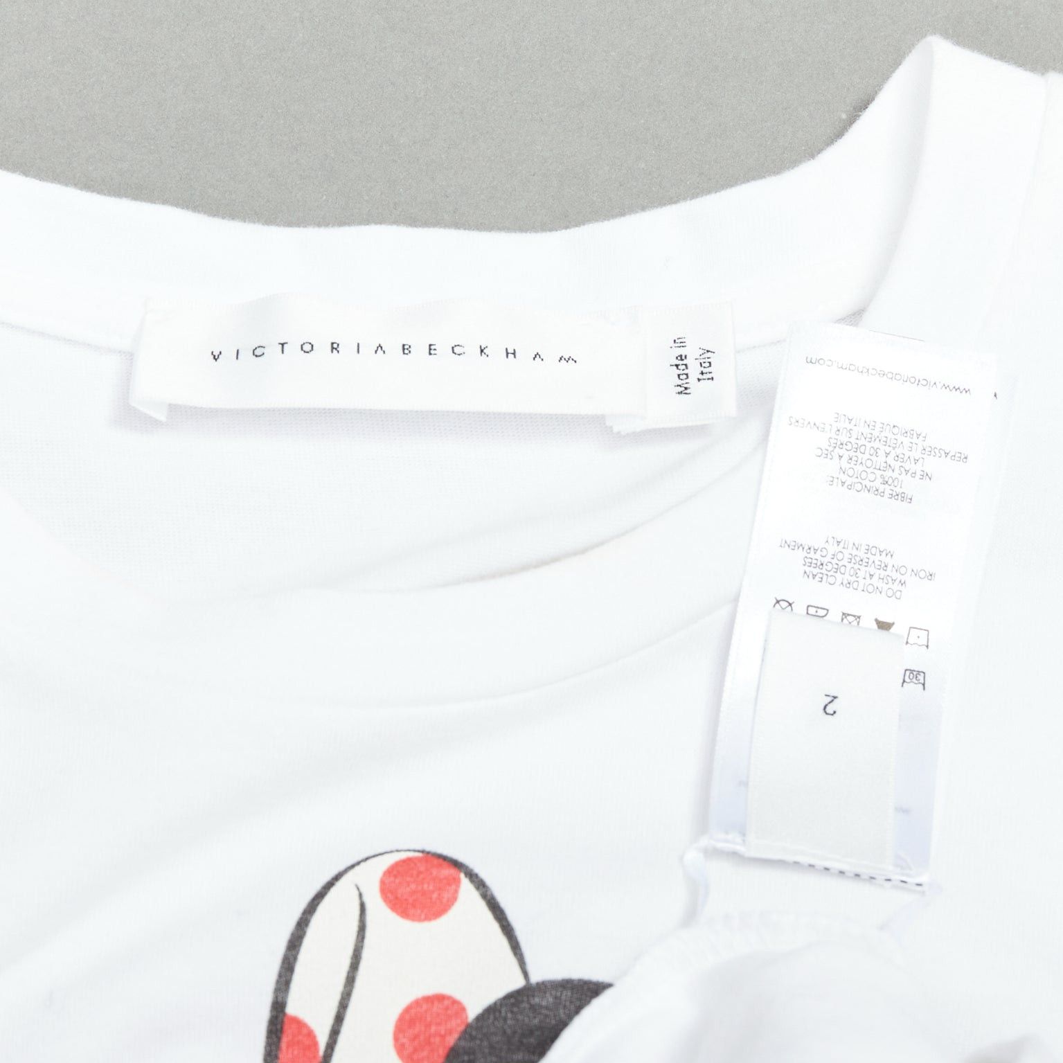 Victoria Beckham VICTORIA BECKHAM Minnie Mouse print white cotton tshirt UK2 XXS Size XXS / US 00 / IT 34 - 8 Thumbnail