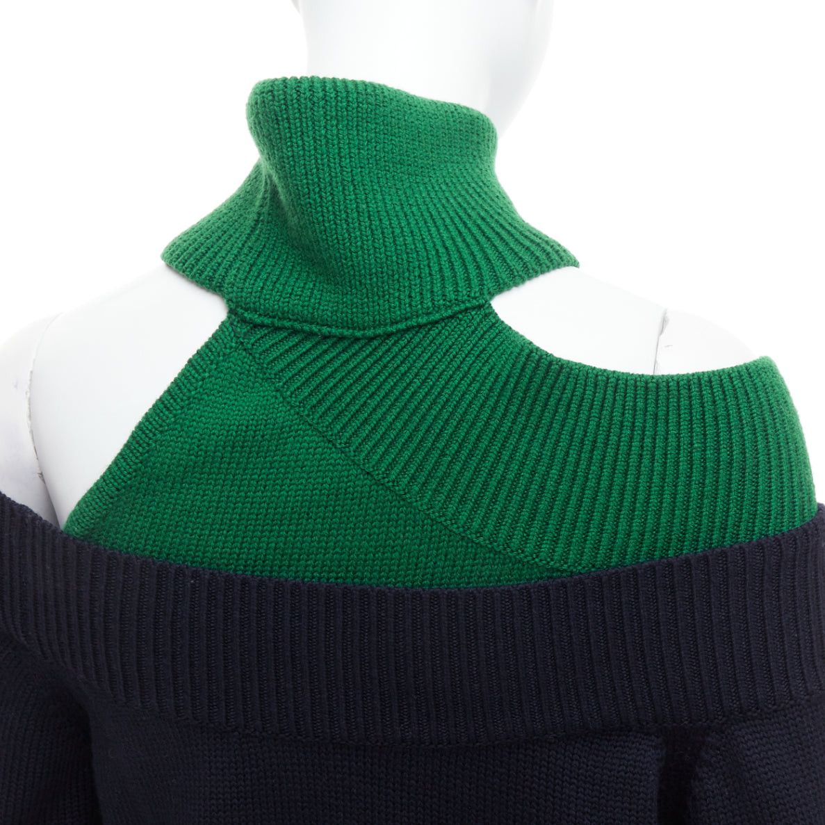 MONSE MONSE navy green merino wool asymmetric cut out sweater S Size S / US 4 / IT 40 - 7 Thumbnail