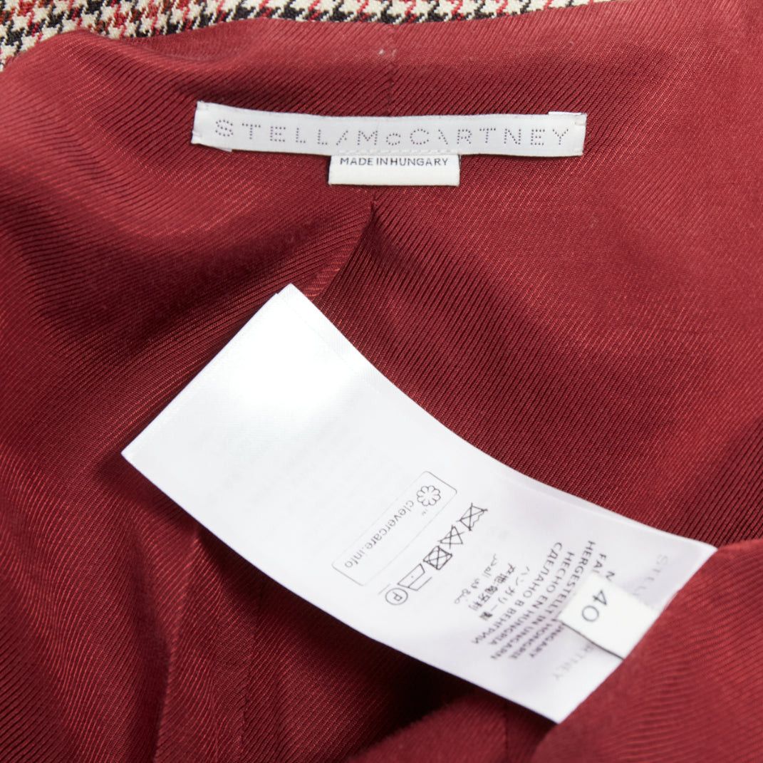 Stella McCartney STELLA MCCARTNEY 2017 burgundy houndstooth double collar blazer dress IT40 S Size S / US 4 / IT 40 - 9 Thumbnail