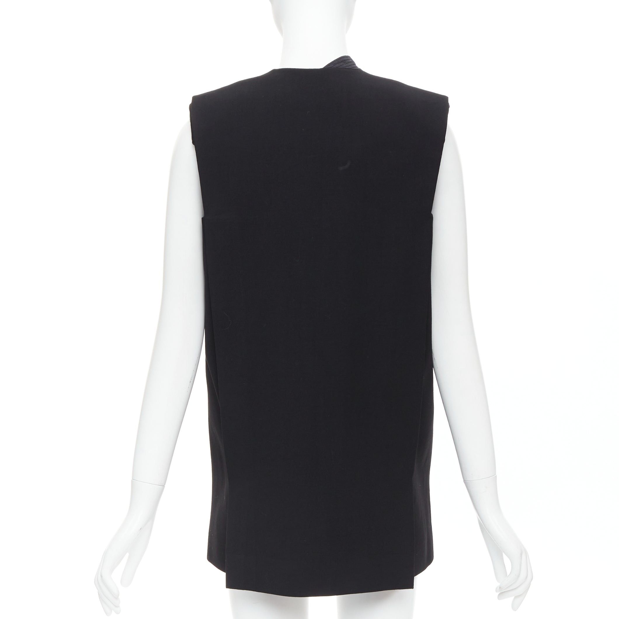 Lanvin LANVIN 2013 black cream wool silk trimmed padded boxy vest FR36 S Size S / US 4 / IT 40 - 6 Thumbnail