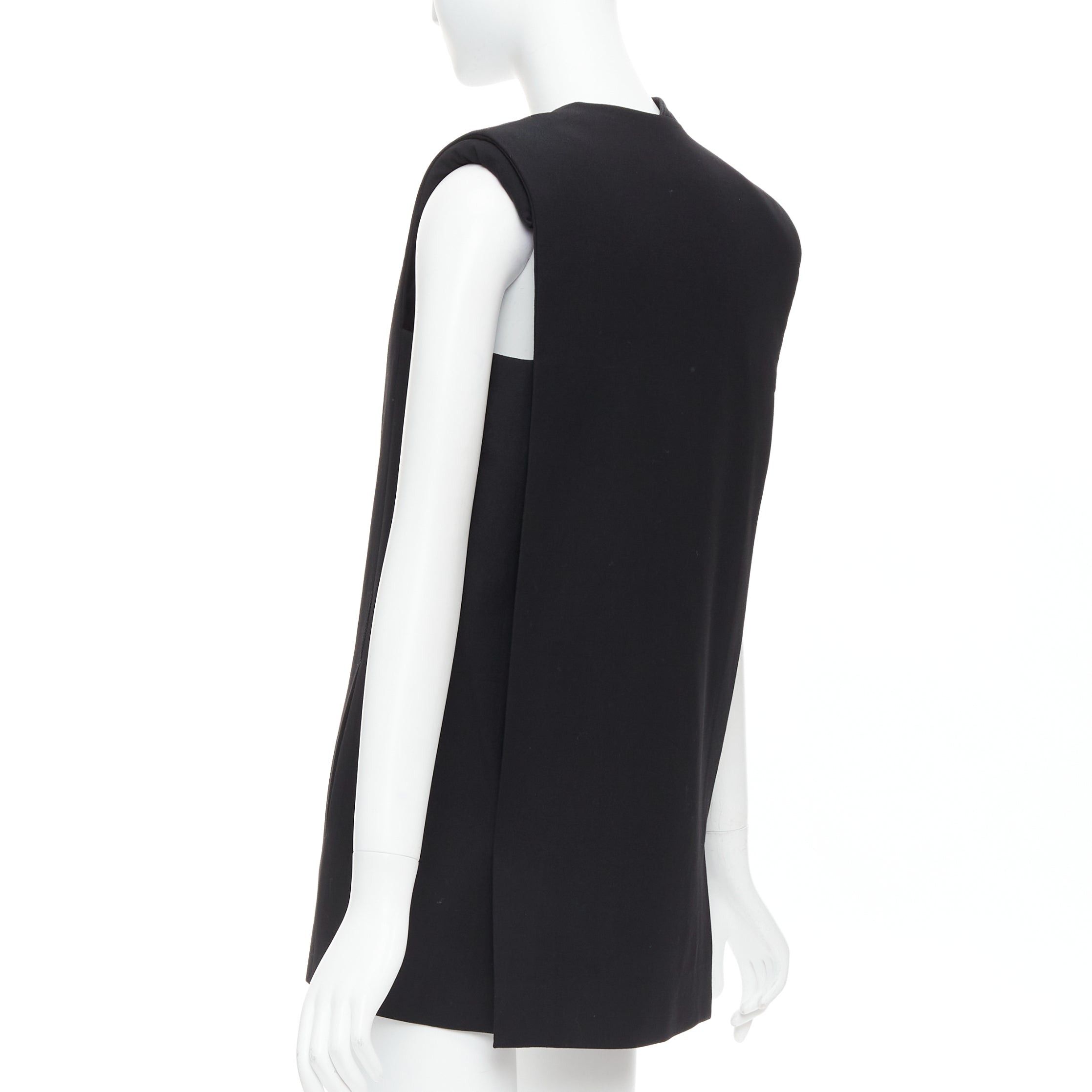 Lanvin LANVIN 2013 black cream wool silk trimmed padded boxy vest FR36 S Size S / US 4 / IT 40 - 7 Thumbnail