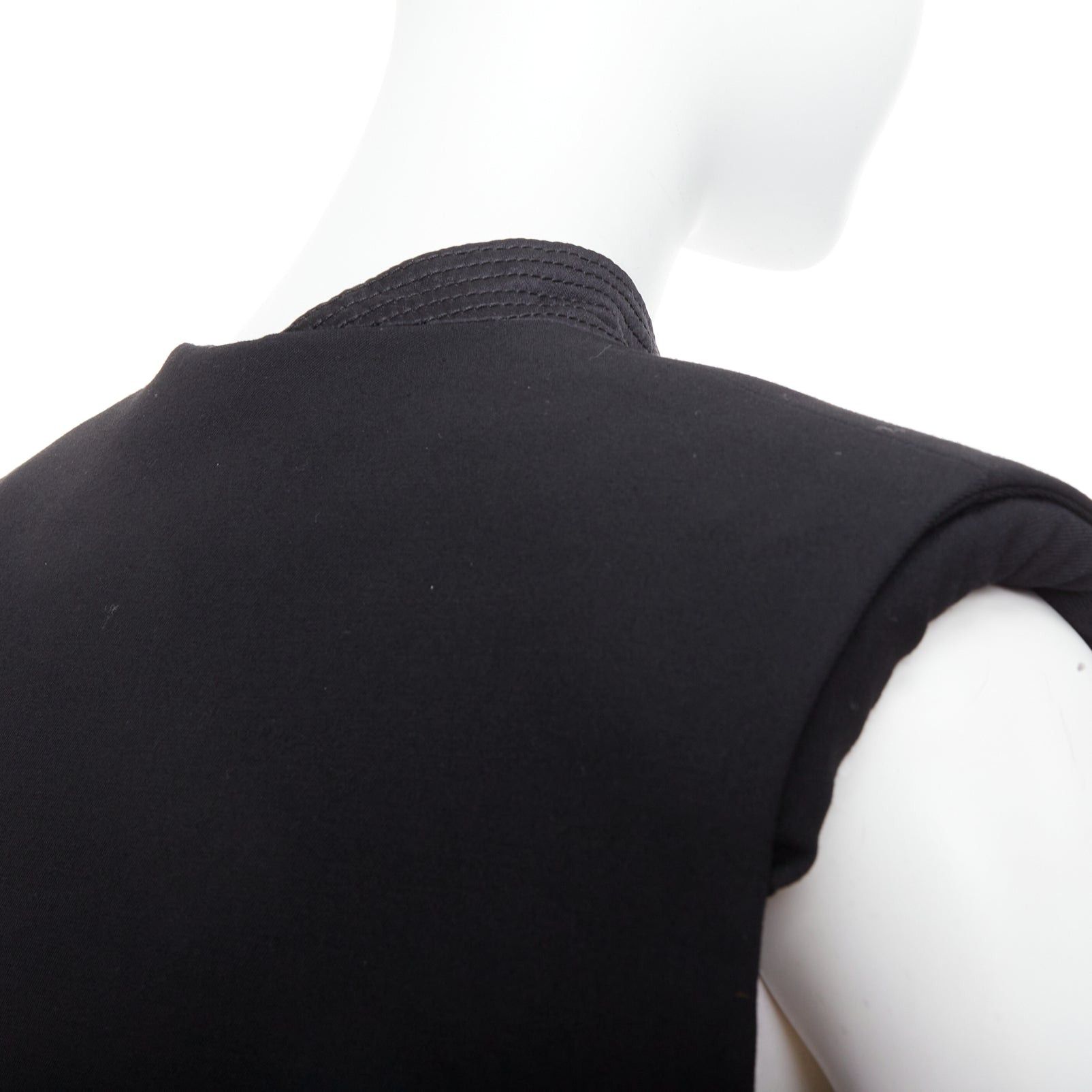 Lanvin LANVIN 2013 black cream wool silk trimmed padded boxy vest FR36 S Size S / US 4 / IT 40 - 8 Thumbnail