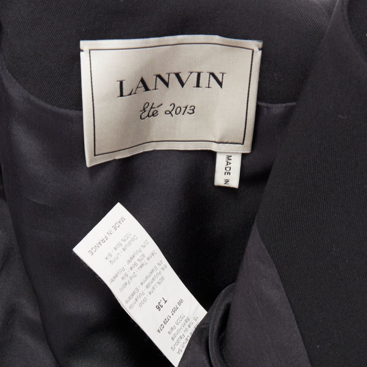 Lanvin LANVIN 2013 black cream wool silk trimmed padded boxy vest FR36 S Size S / US 4 / IT 40 - 9 Thumbnail