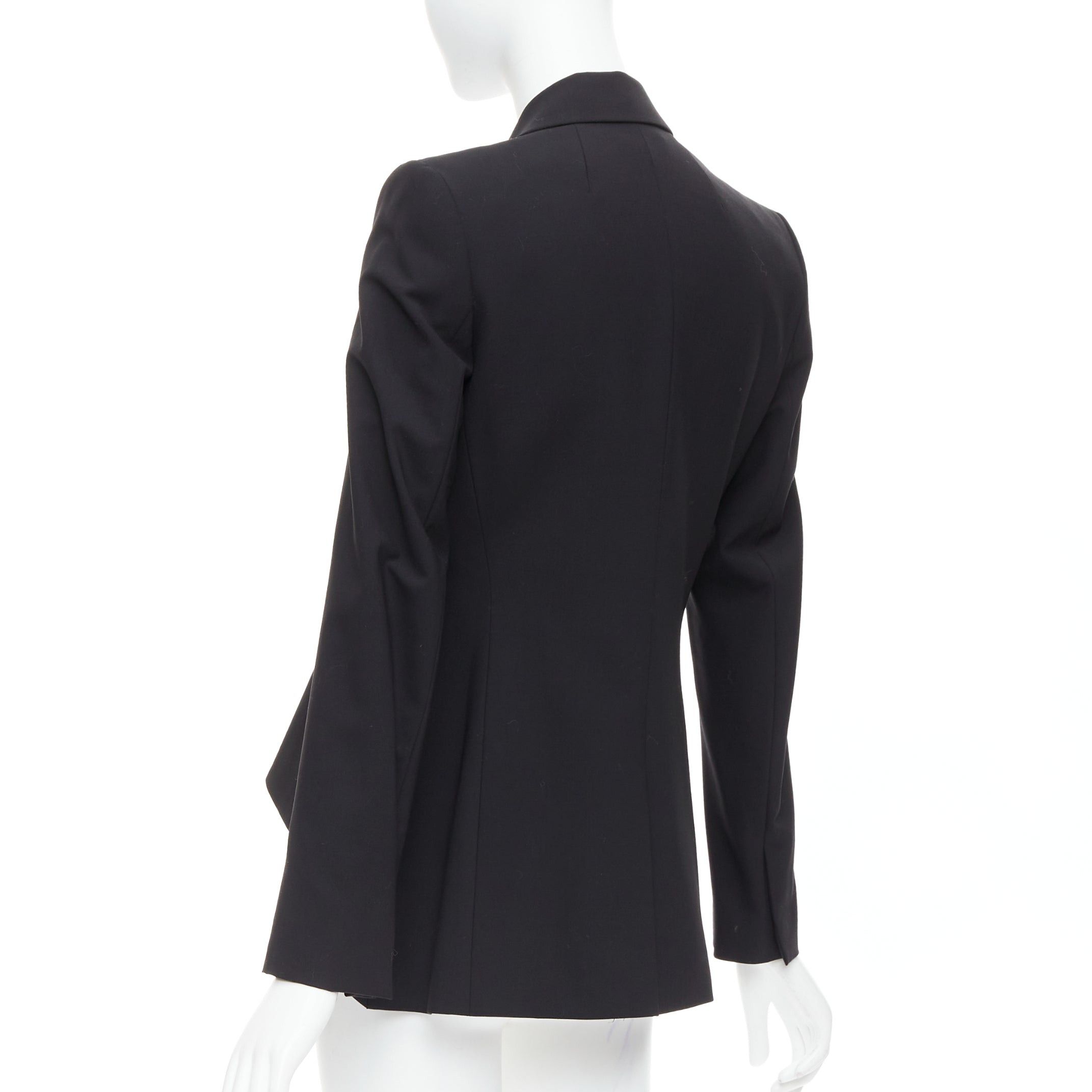 Theory THEORY black virgin wool blend cascade drape pleated side blazer US2 S Size S / US 4 / IT 40 - 7 Thumbnail