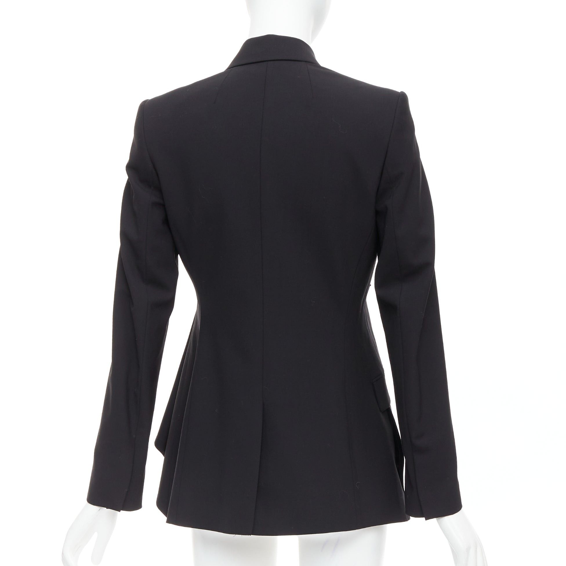 Theory THEORY black virgin wool blend cascade drape pleated side blazer US2 S Size S / US 4 / IT 40 - 6 Thumbnail