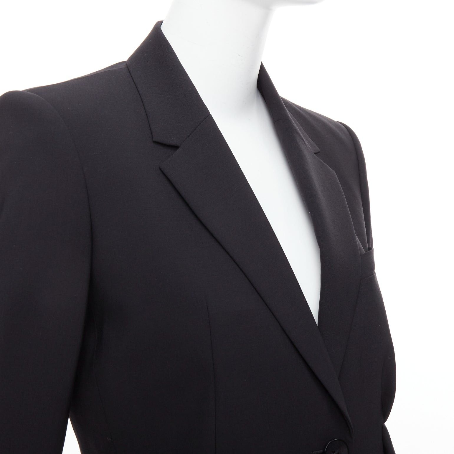 Theory THEORY black virgin wool blend cascade drape pleated side blazer US2 S Size S / US 4 / IT 40 - 8 Thumbnail