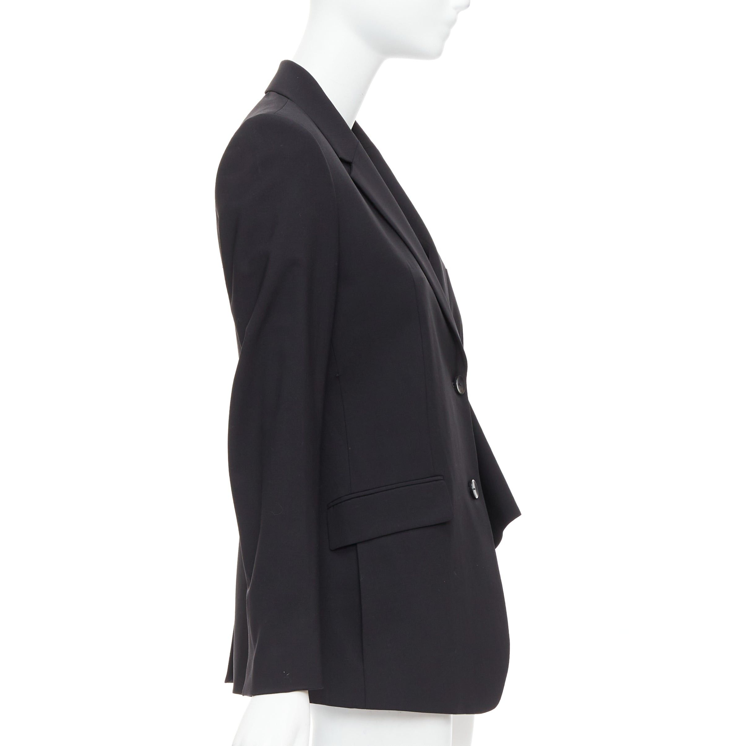 Theory THEORY black virgin wool blend cascade drape pleated side blazer US2 S Size S / US 4 / IT 40 - 5 Thumbnail