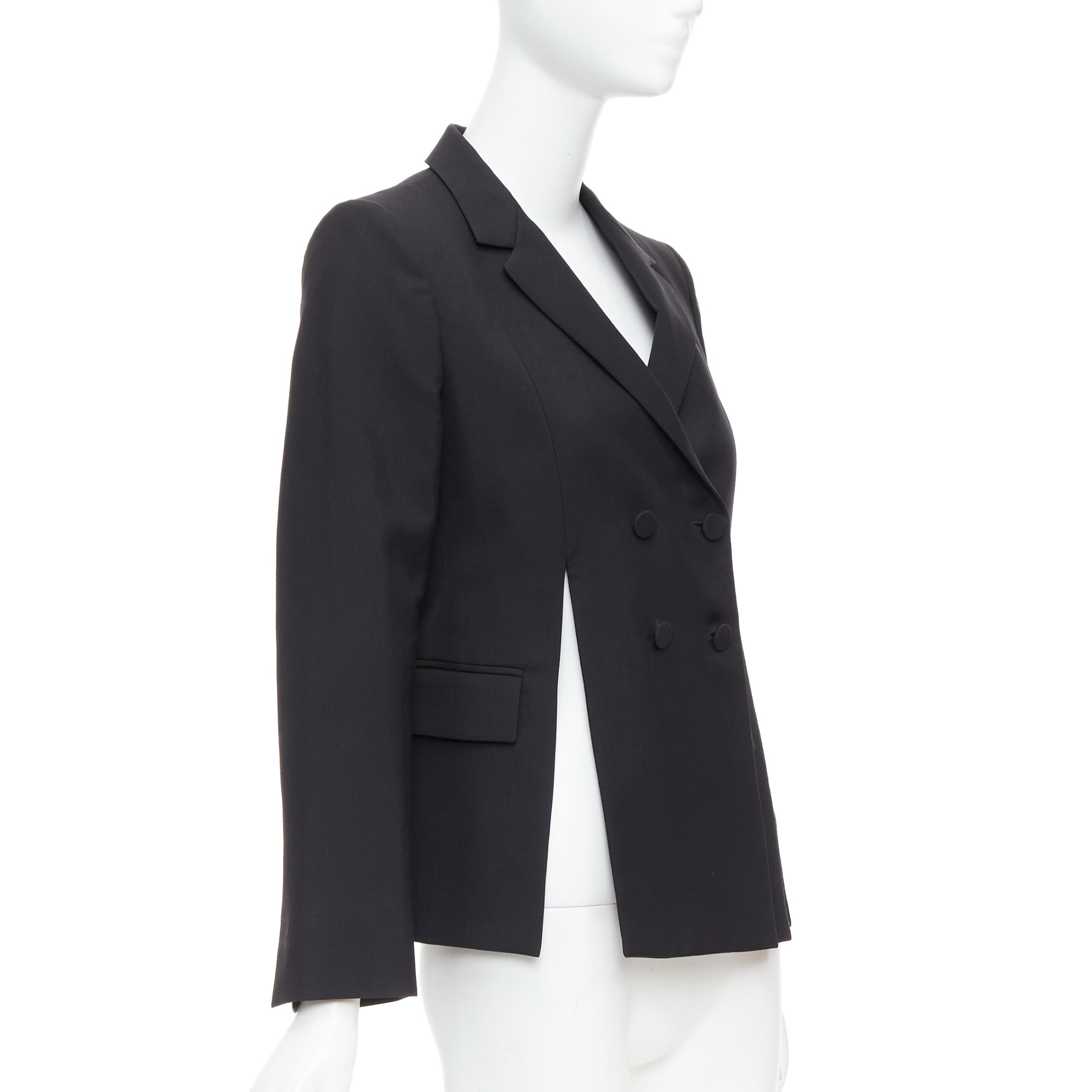 Ports 1961 PORTS 1961 black wool silk slit front shoulder padded blazer IT40 S Size S / US 4 / IT 40 - 4 Thumbnail