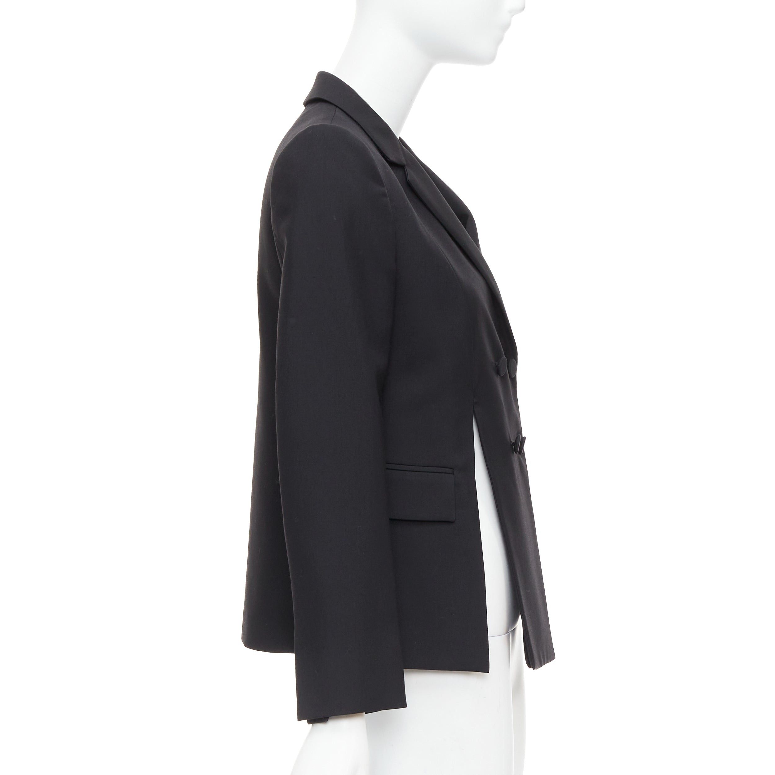 Ports 1961 PORTS 1961 black wool silk slit front shoulder padded blazer IT40 S Size S / US 4 / IT 40 - 5 Thumbnail