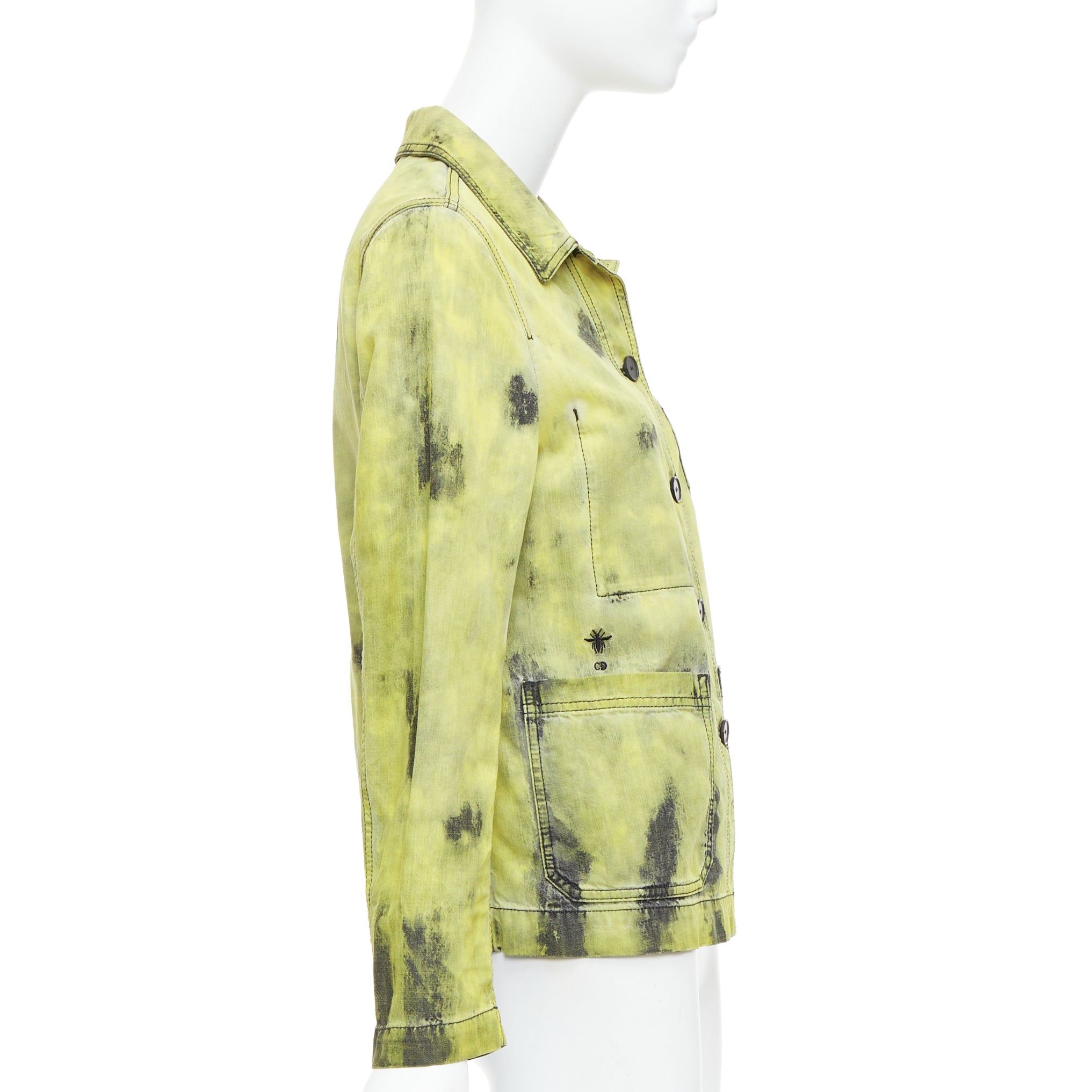 Dior CHRISTIAN DIOR 2020 green acid wash tie dye CD overshirt jacket FR38 M Size M / US 6-8 / IT 42-44 - 4 Thumbnail
