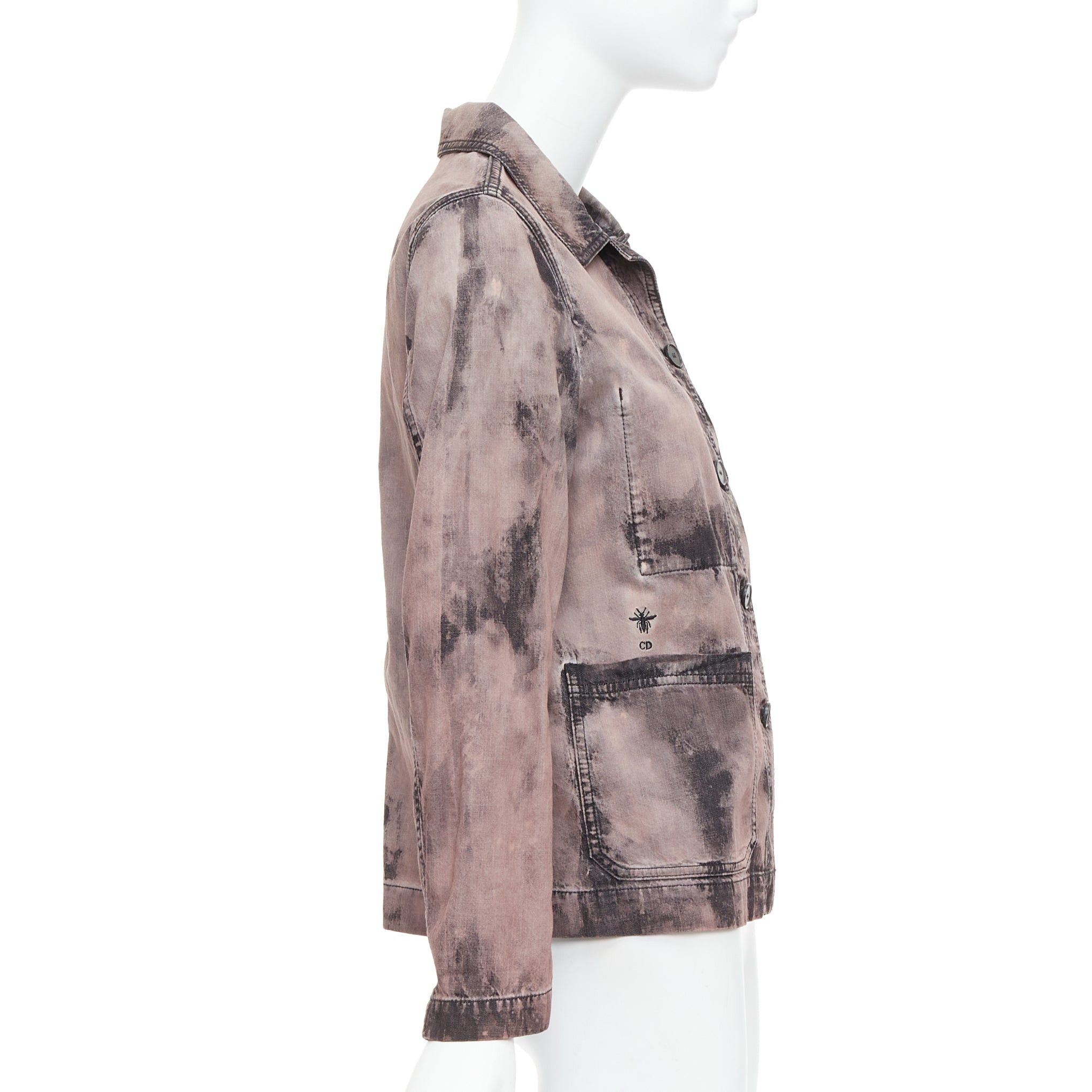 Dior CHRISTIAN DIOR 2020 purple acid wash tie dye bee overshirt jacket FR38 M Size M / US 6-8 / IT 42-44 - 5 Thumbnail