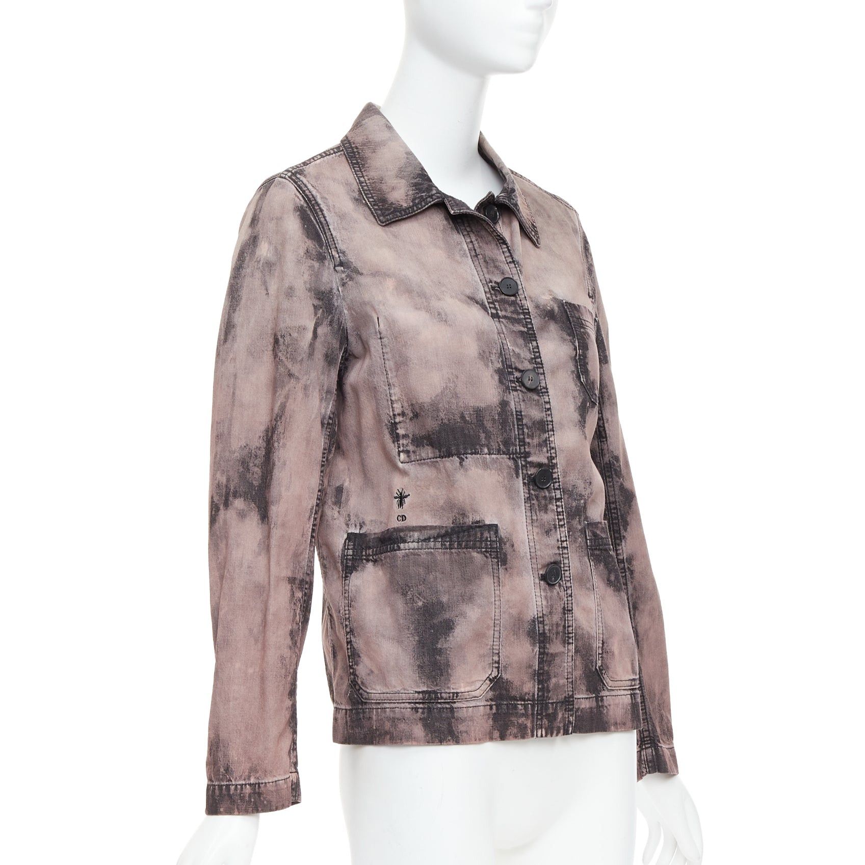 Dior CHRISTIAN DIOR 2020 purple acid wash tie dye bee overshirt jacket FR38 M Size M / US 6-8 / IT 42-44 - 4 Thumbnail