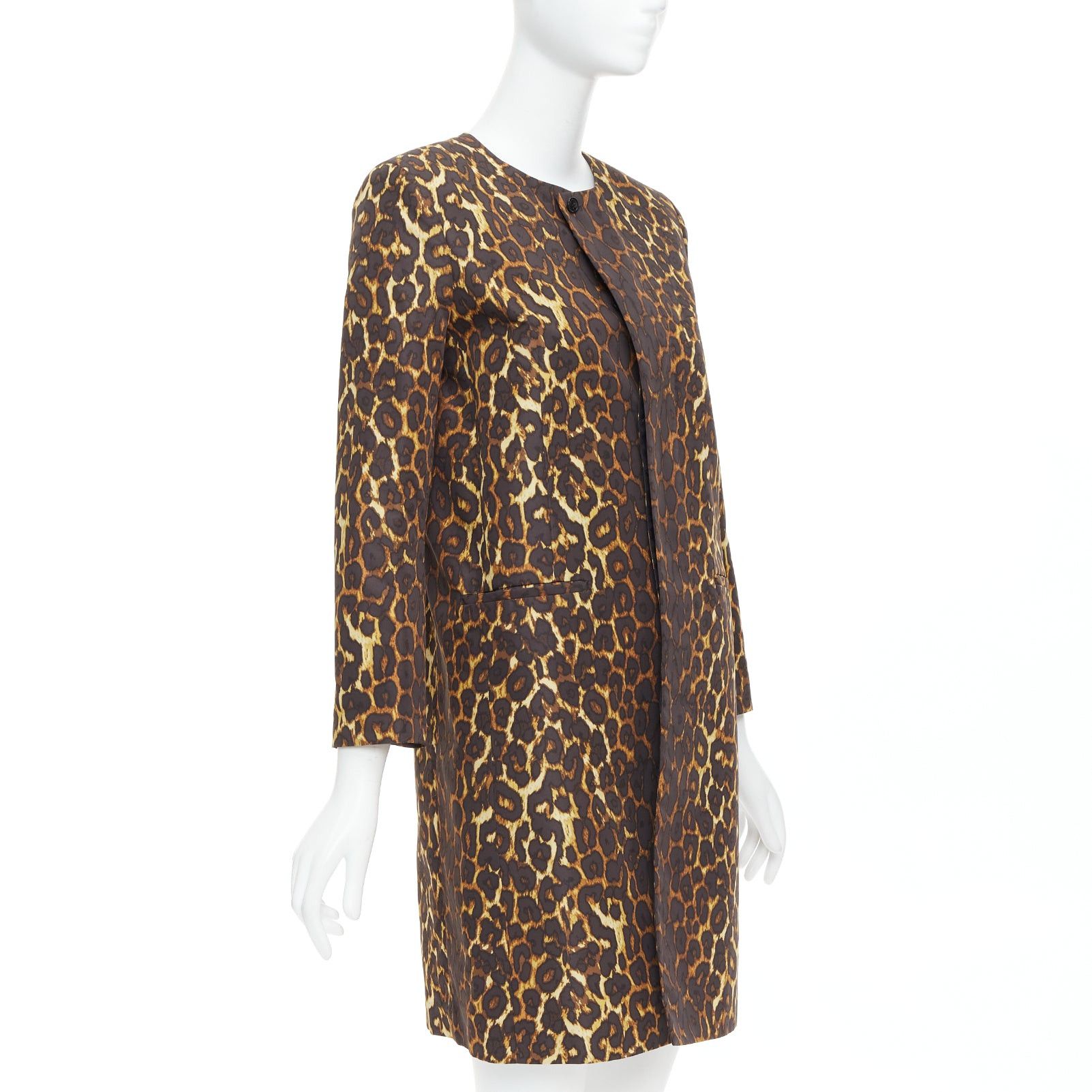 Toga TOGA PULLA brown leopard animal print padded shoulder coat JP1 S Size S / US 4 / IT 40 - 4 Thumbnail