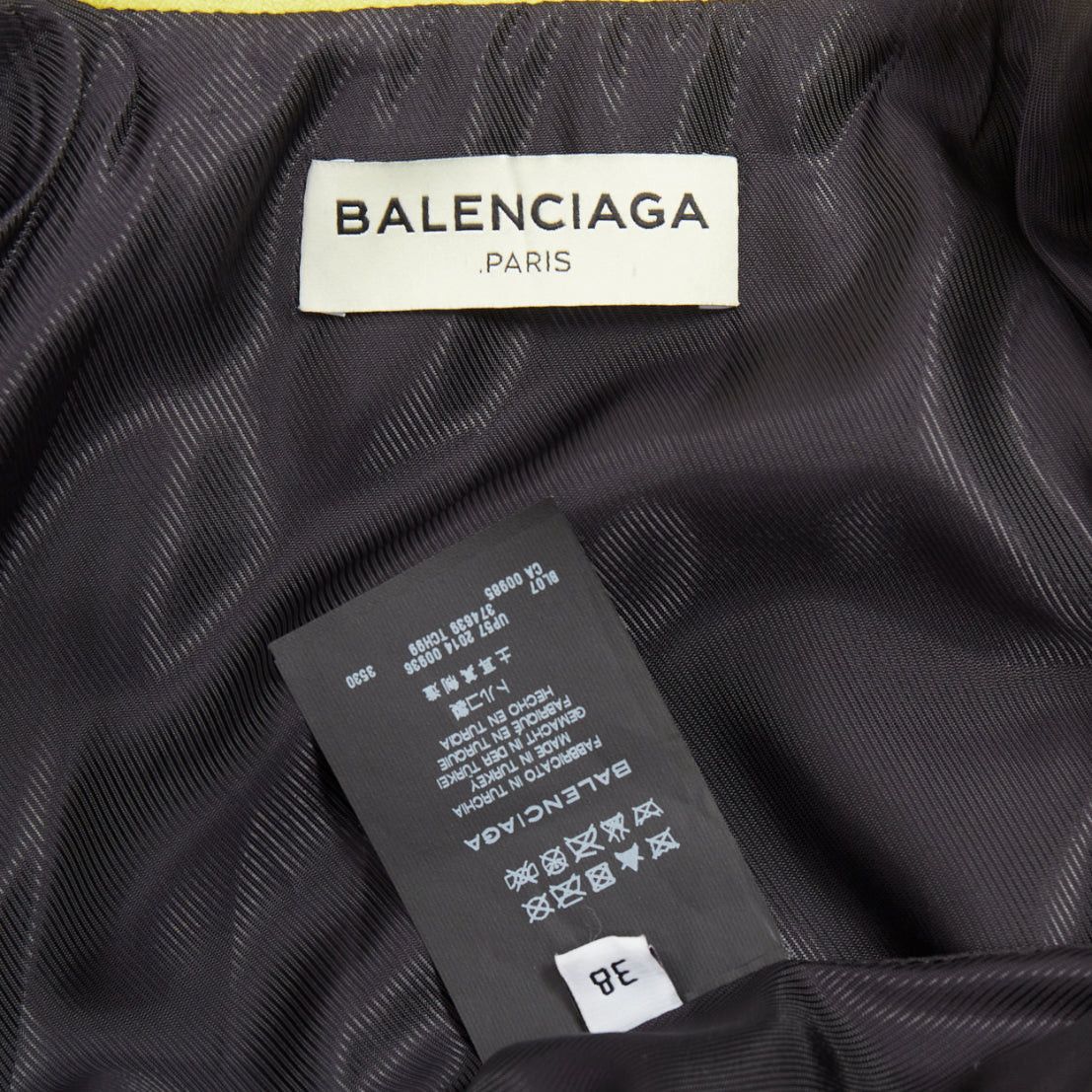 Balenciaga BALENCIAGA 2014 yellow lambskin leather crop biker jacket FR38 M Size M / US 6-8 / IT 42-44 - 9 Thumbnail