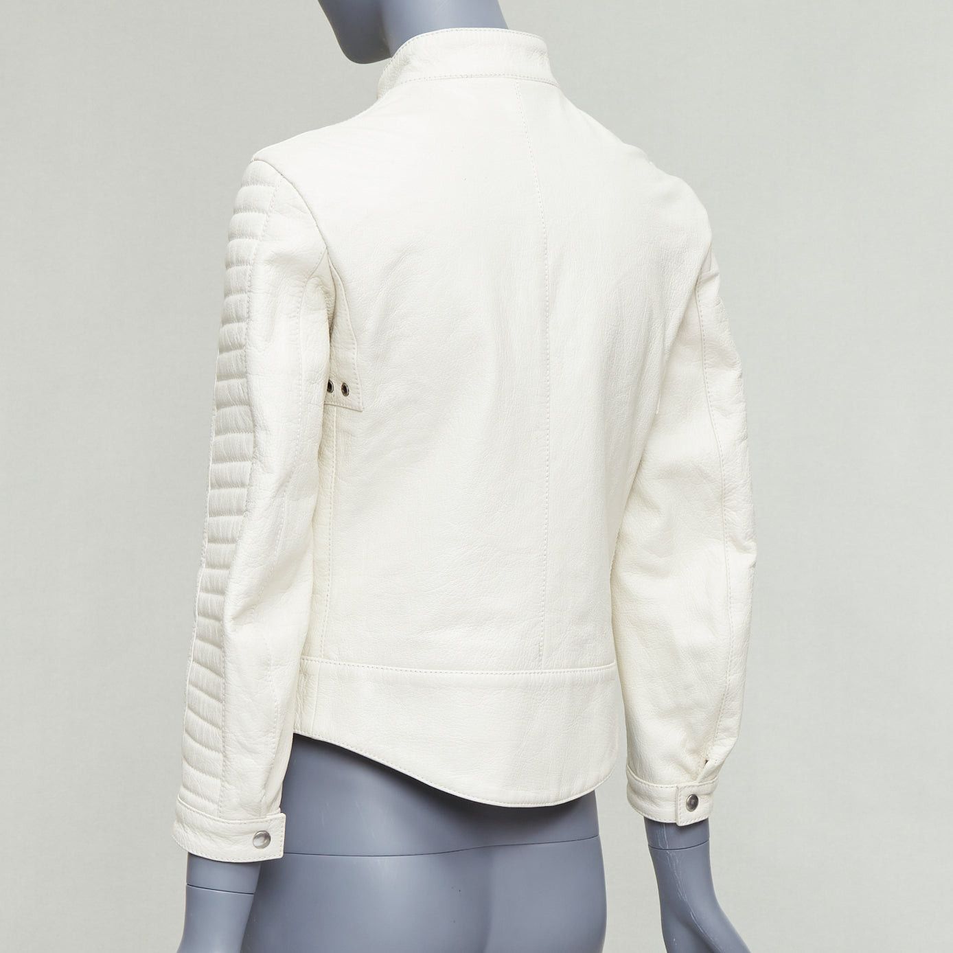 Dior DIOR Runway cream goat leather CD bee quilted biker jacket FR38 M Size M / US 6-8 / IT 42-44 - 7 Thumbnail