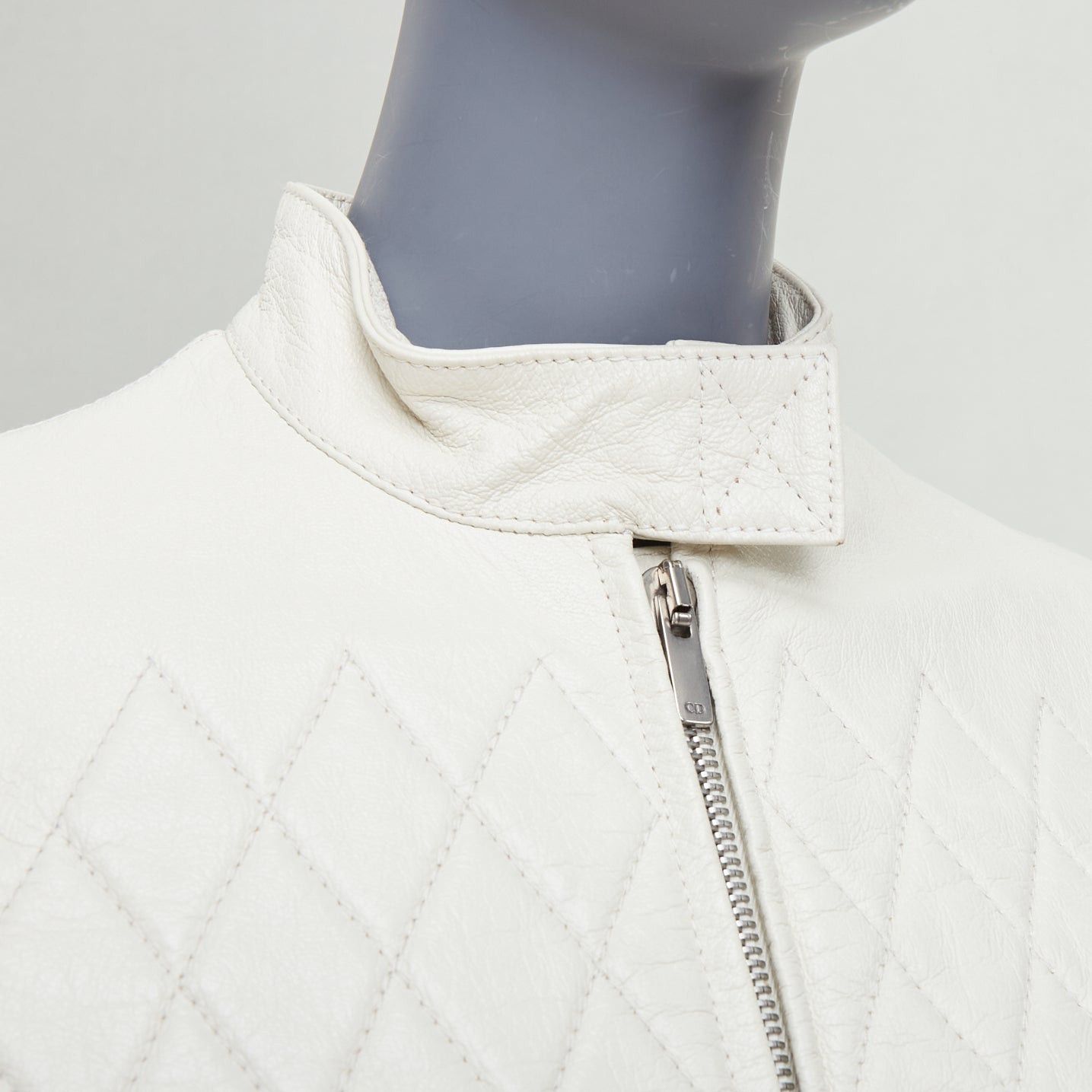 Dior DIOR Runway cream goat leather CD bee quilted biker jacket FR38 M Size M / US 6-8 / IT 42-44 - 8 Thumbnail