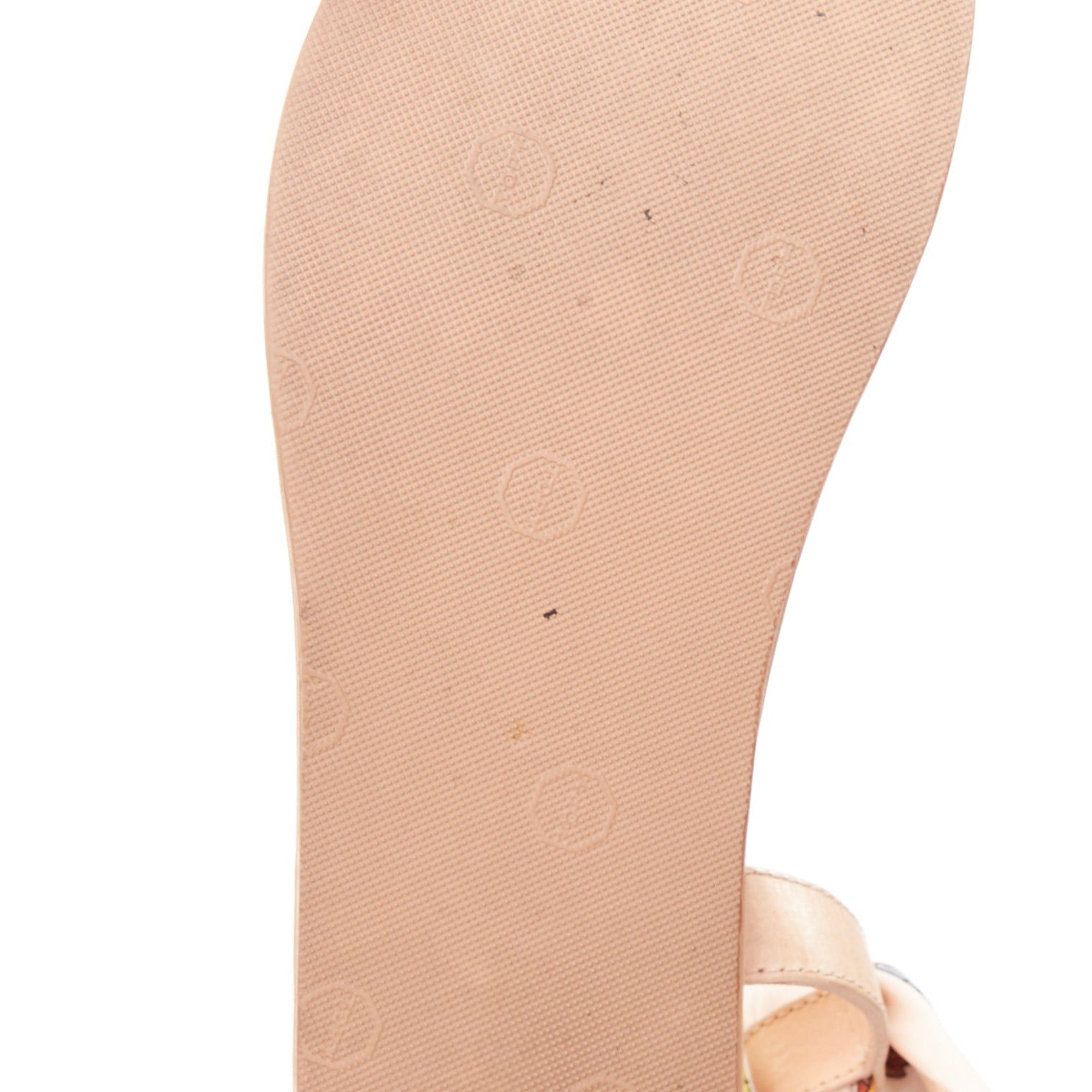 Other AVEC MODERATION pink orange silky scarf tie acrylic flat sandals EU37 Size US 7 / IT 37 - 10 Thumbnail