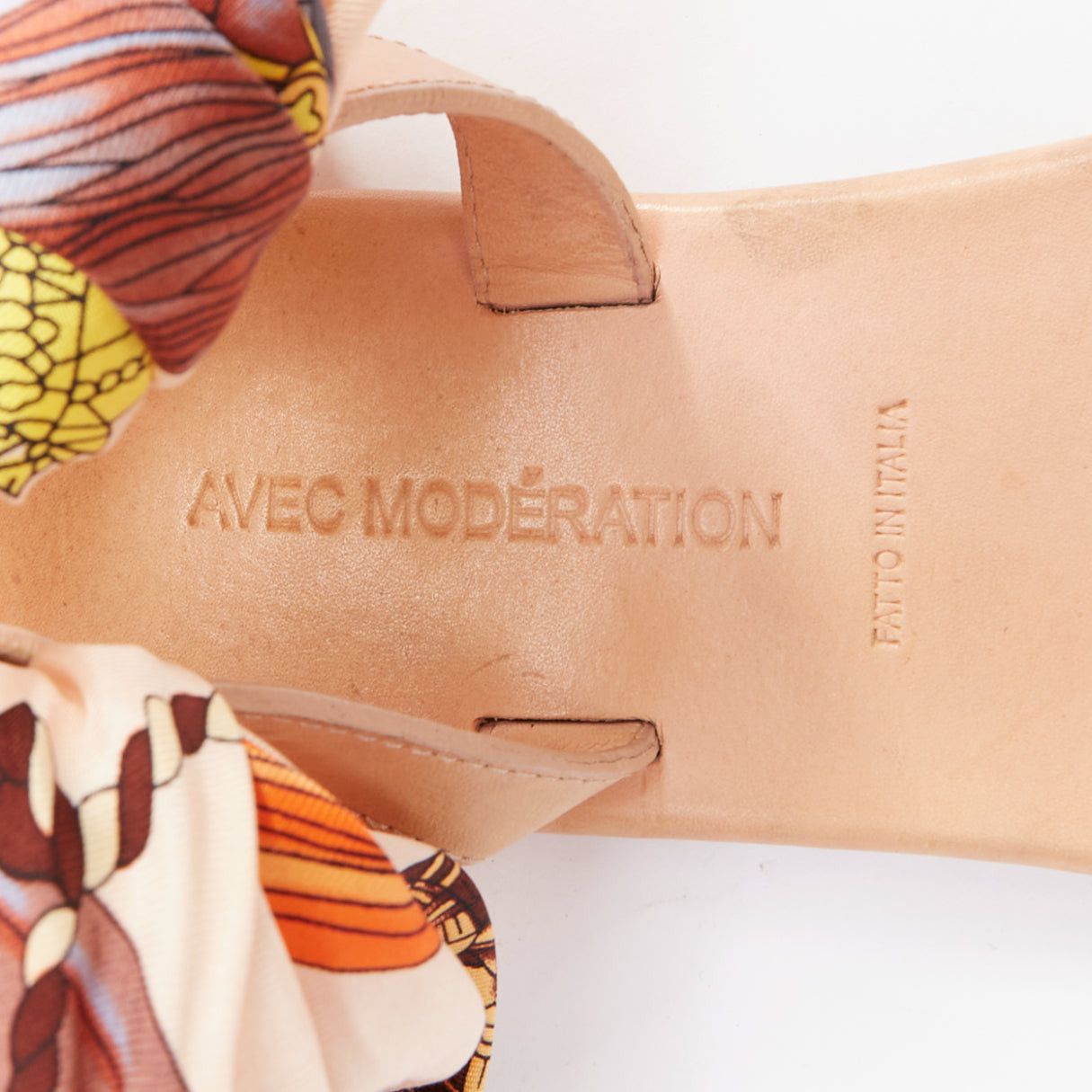 Other AVEC MODERATION pink orange silky scarf tie acrylic flat sandals EU37 Size US 7 / IT 37 - 9 Thumbnail