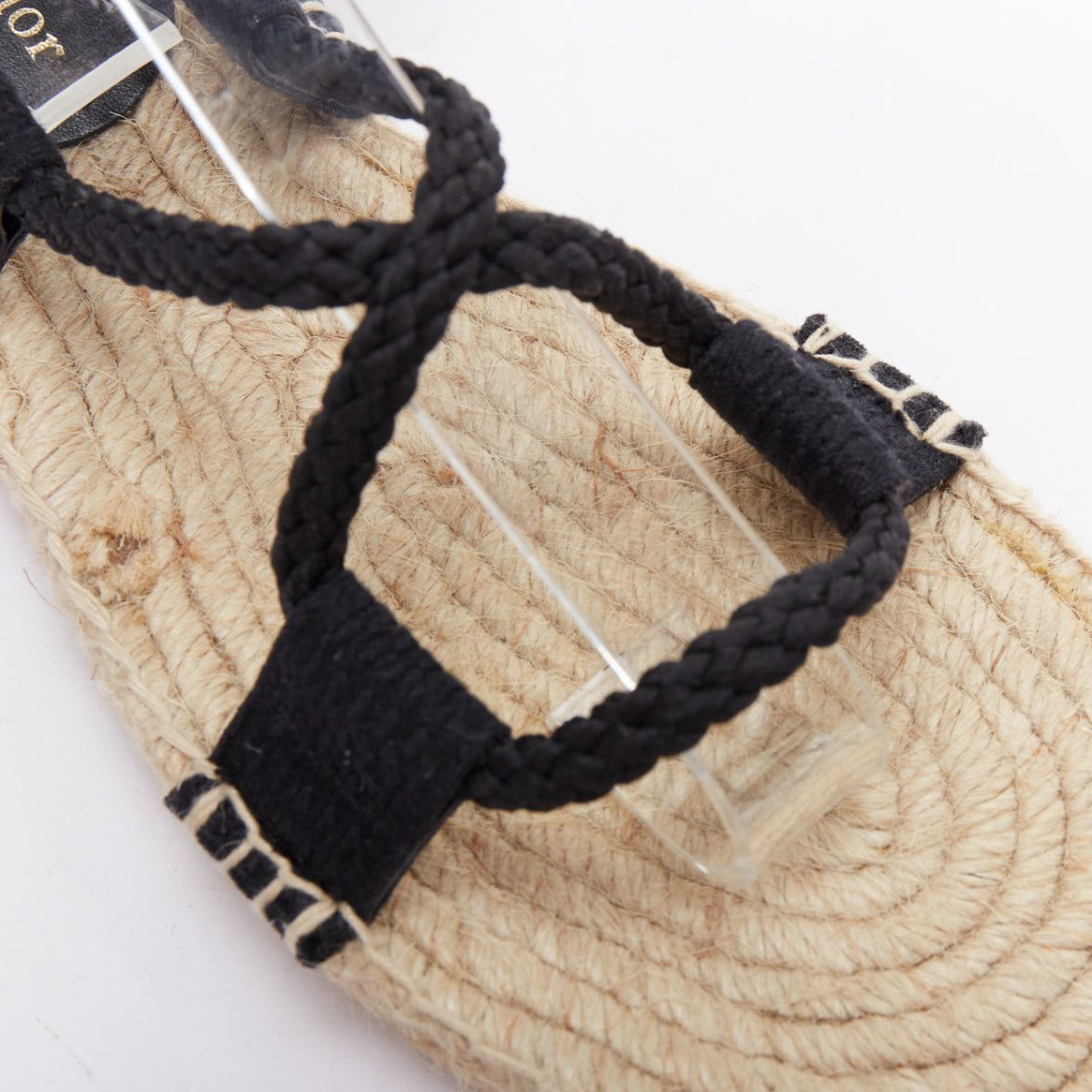 Dior DIOR 2020 Diorexpress black embroidered cotton rope tie jute sandals EU37 Size US 7 / IT 37 - 8 Thumbnail