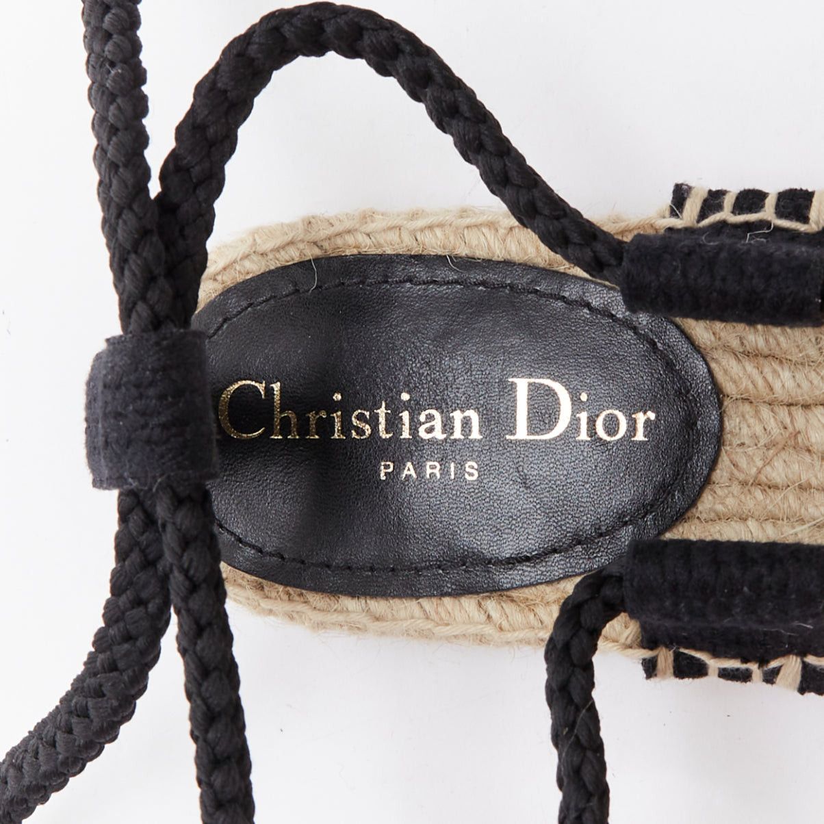 Dior DIOR 2020 Diorexpress black embroidered cotton rope tie jute sandals EU37 Size US 7 / IT 37 - 9 Thumbnail