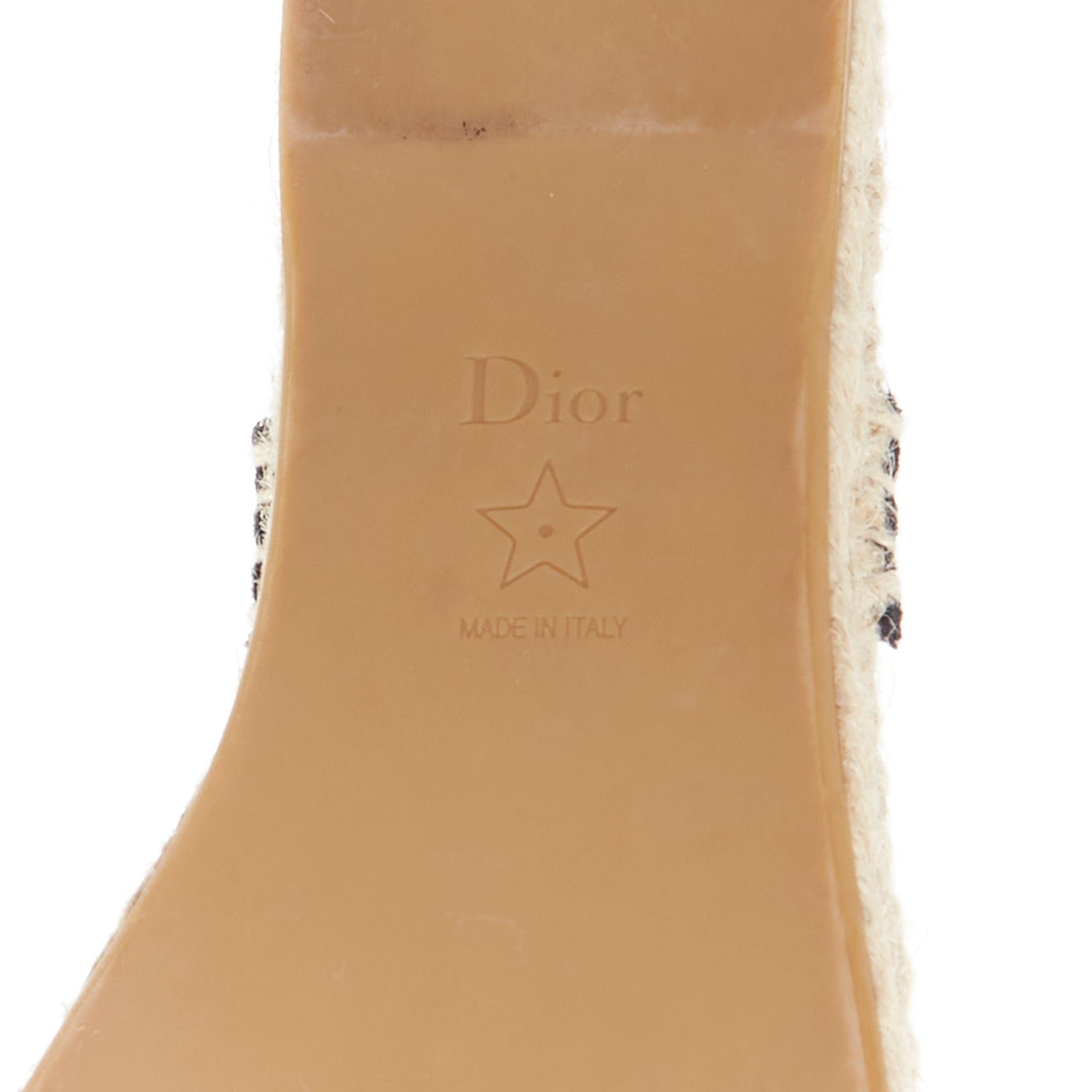 Dior DIOR 2020 Diorexpress black embroidered cotton rope tie jute sandals EU37 Size US 7 / IT 37 - 10 Thumbnail