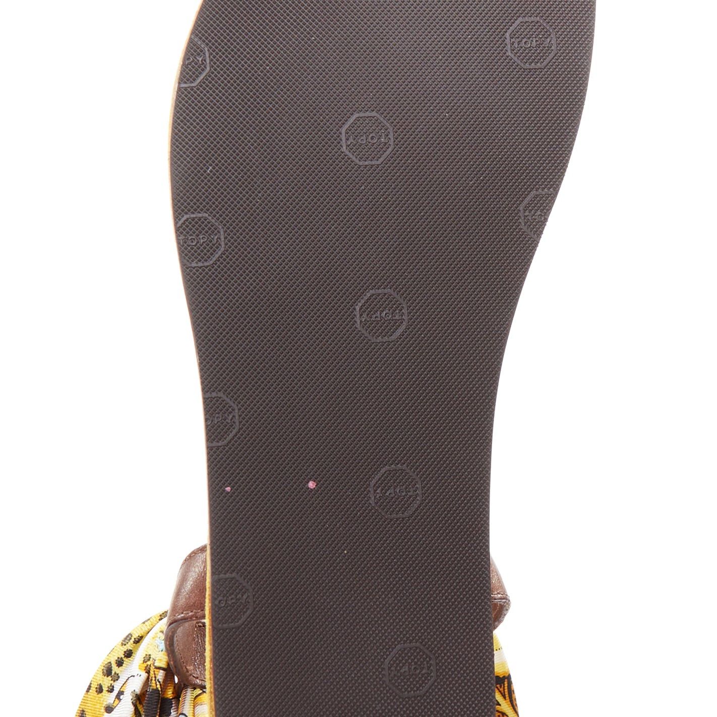Other AVEC MODERATION yellow cream silky scarf tie acrylic flat sandals EU37 Size US 7 / IT 37 - 10 Thumbnail