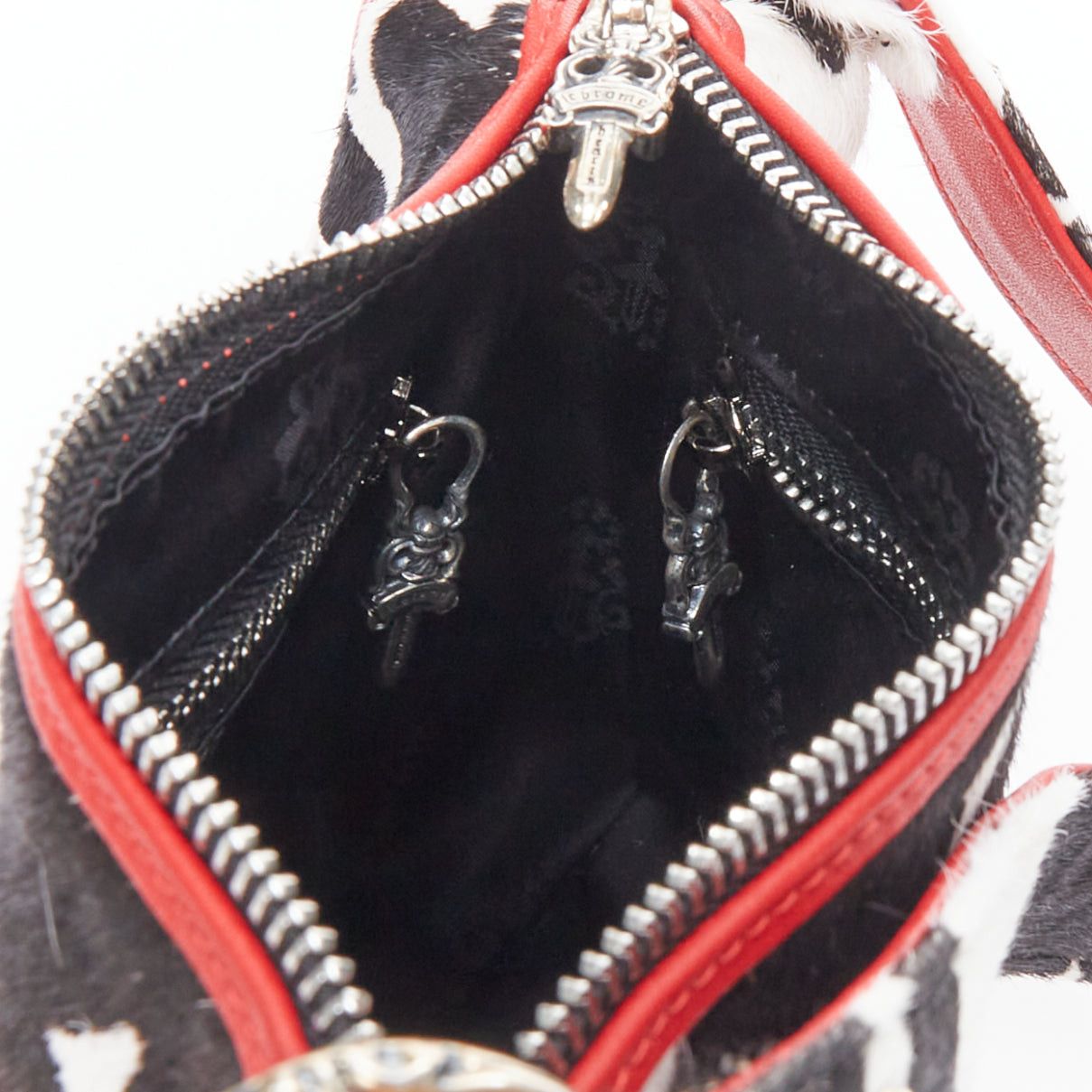 Chrome Hearts rare CHROME HEARTS Nuggets black white cow calf hair 