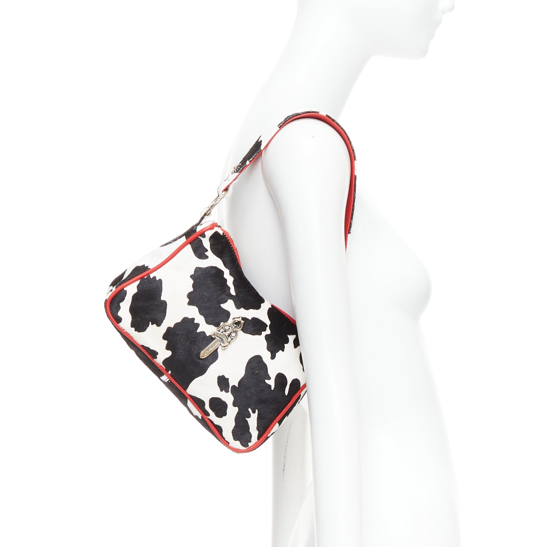 Chrome Hearts rare CHROME HEARTS Nuggets black white cow calf hair 