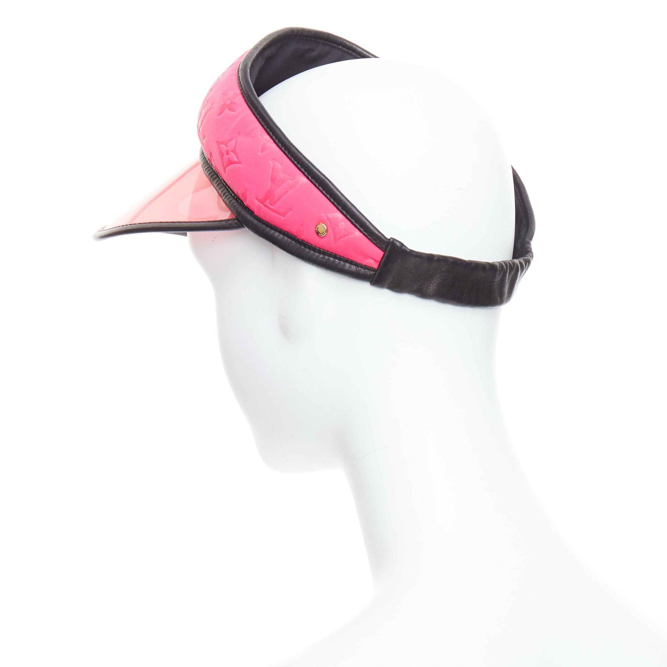 Louis Vuitton LOUIS VUITTON pink neoprene LV monogram PVC leather trim visor Size ONE SIZE - 6 Thumbnail