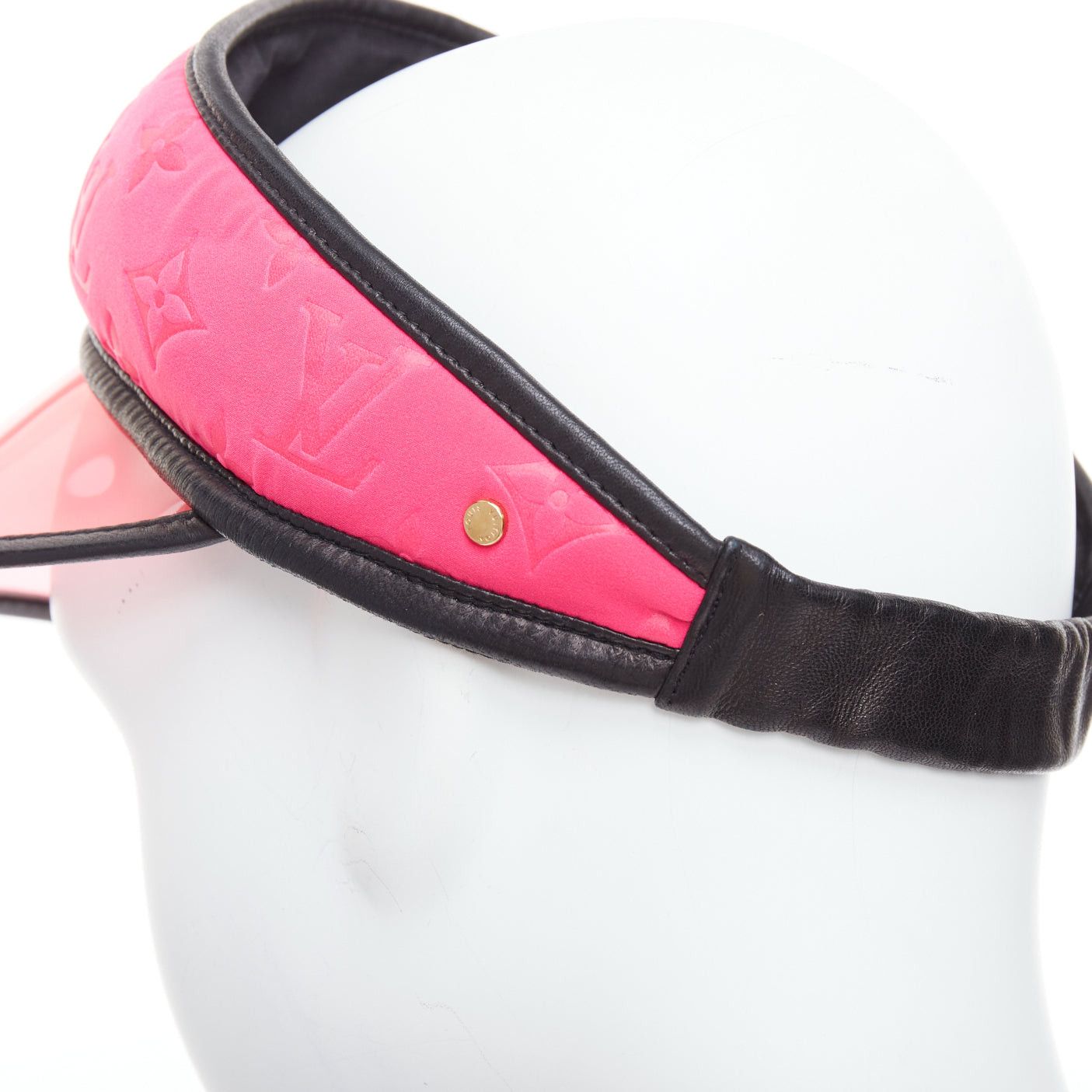 Louis Vuitton LOUIS VUITTON pink neoprene LV monogram PVC leather trim visor Size ONE SIZE - 2 Thumbnail