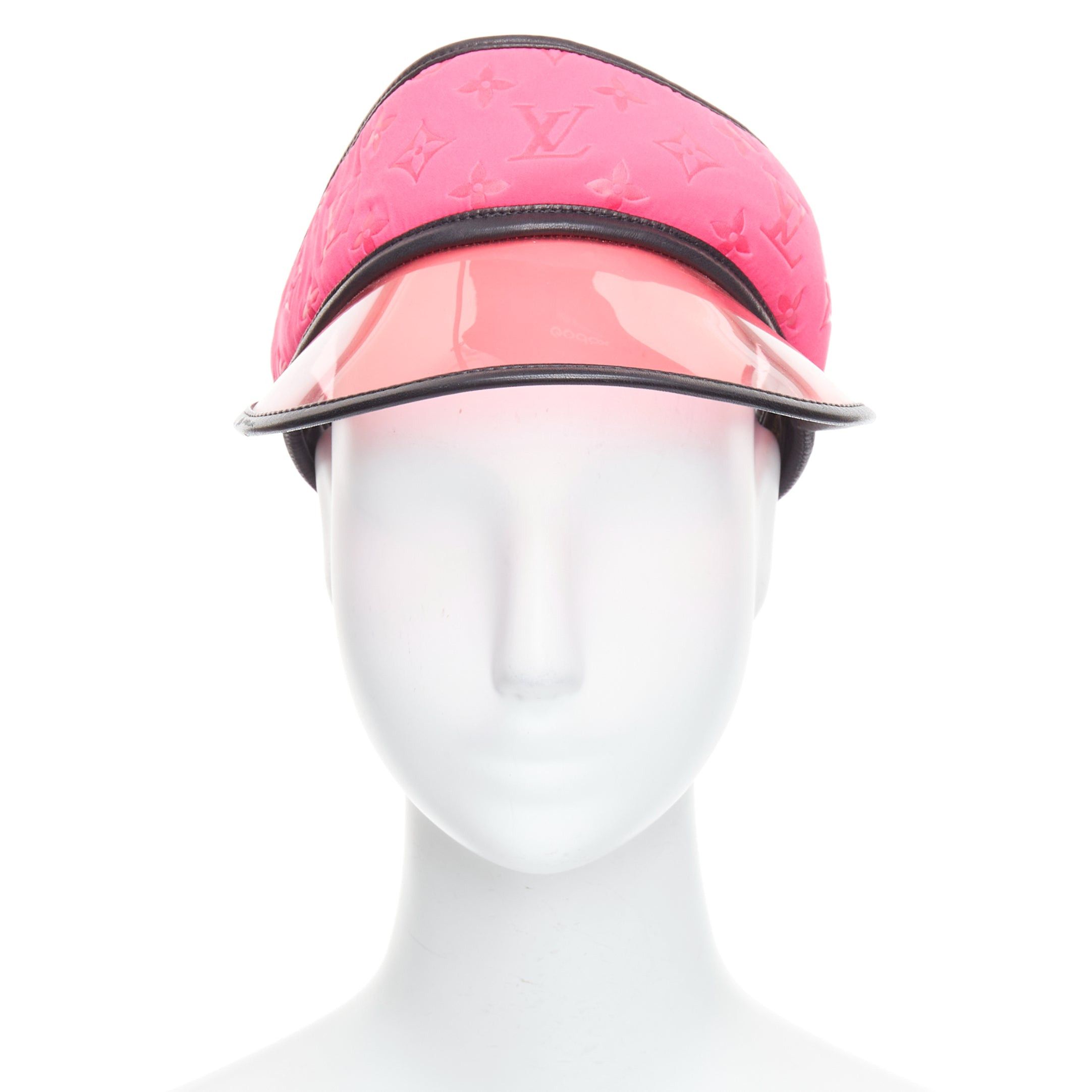Louis Vuitton LOUIS VUITTON pink neoprene LV monogram PVC leather trim visor Size ONE SIZE - 3 Thumbnail