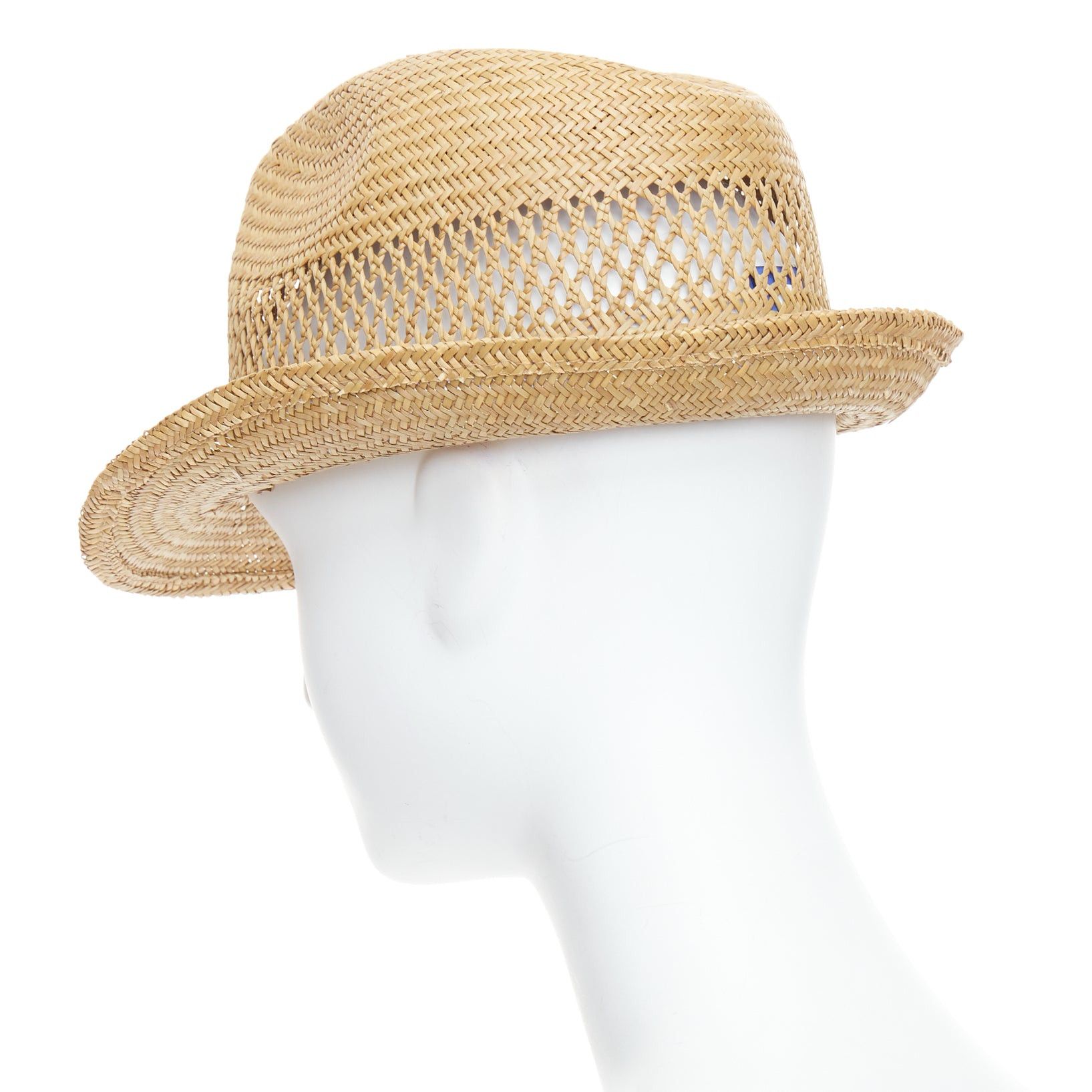 Comme des Garcons COMME DES GARCONS SHIRT 100% vegetable straw tan ribbon trim fedora hat Size ONE SIZE - 6 Thumbnail