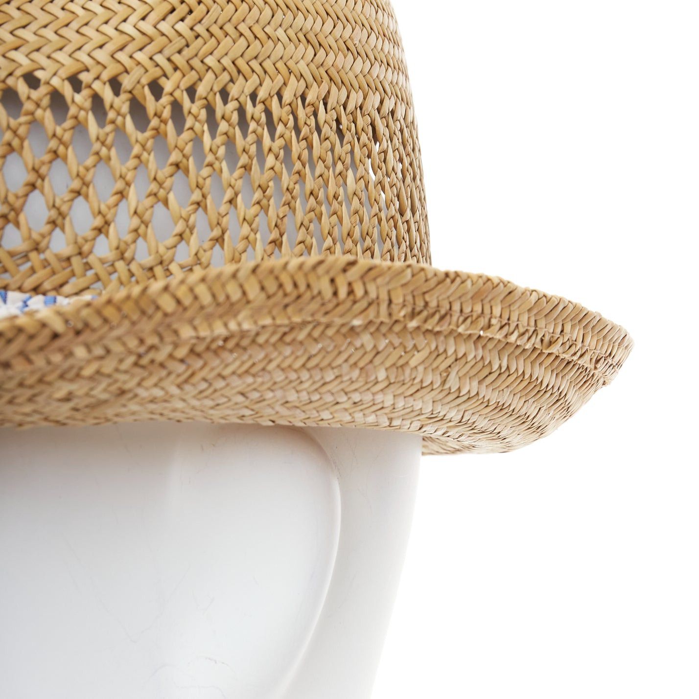 Comme des Garcons COMME DES GARCONS SHIRT 100% vegetable straw tan ribbon trim fedora hat Size ONE SIZE - 7 Thumbnail
