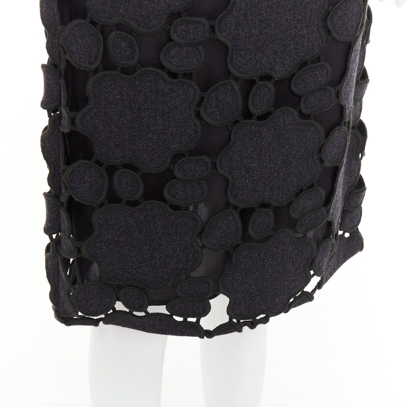 Miu Miu MIU MIU Vintage grey wool cloud cut out embroidery anglais skirt IT38 XS Size 26" / US 2 / IT 38 - 7 Thumbnail