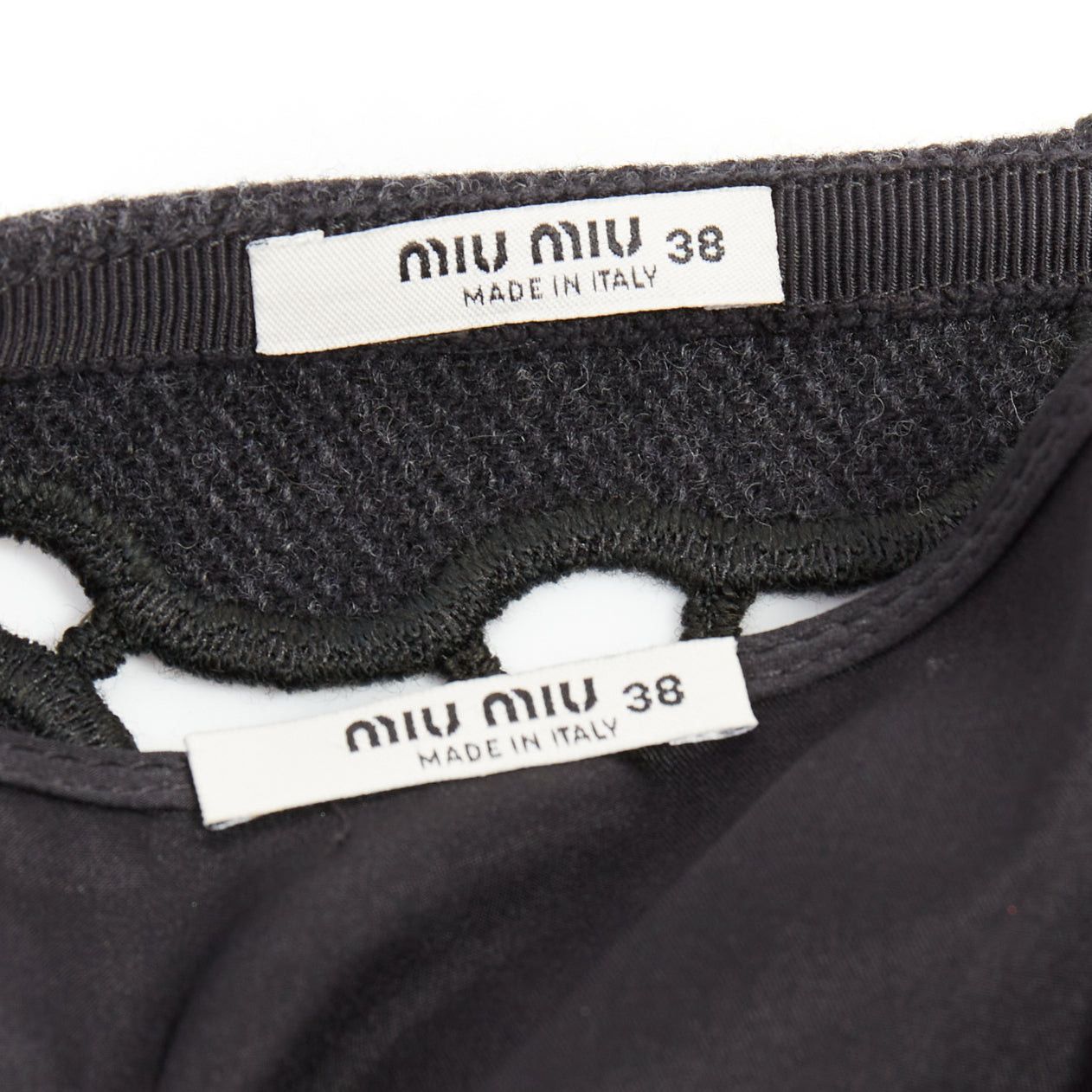 Miu Miu MIU MIU Vintage grey wool cloud cut out embroidery anglais skirt IT38 XS Size 26" / US 2 / IT 38 - 8 Thumbnail
