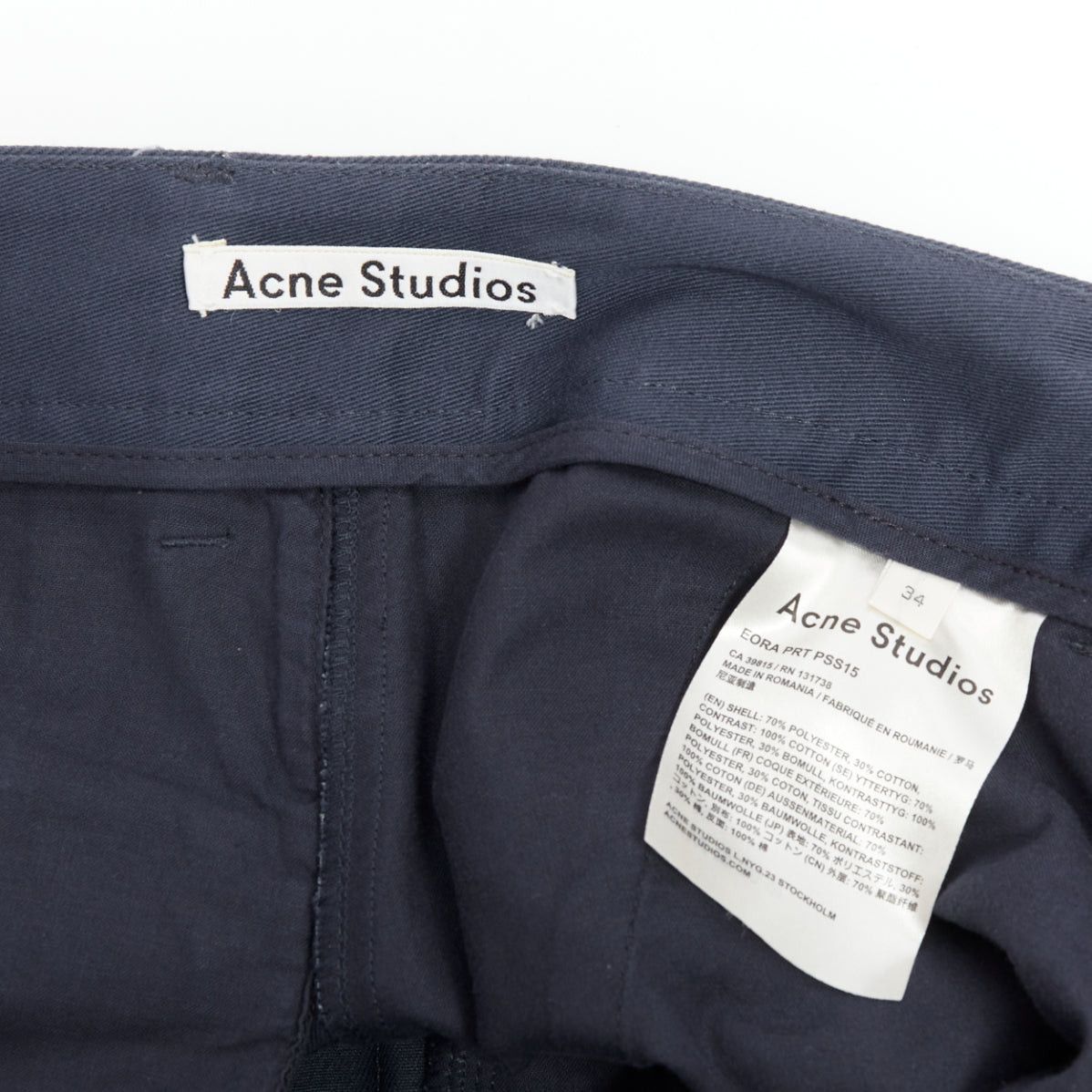 Acne Studios ACNESTUDIOS 2015 Eora Vermina collage portrait print navy bermuda shorts FR34 XS Size 26" / US 2 / IT 38 - 8 Thumbnail