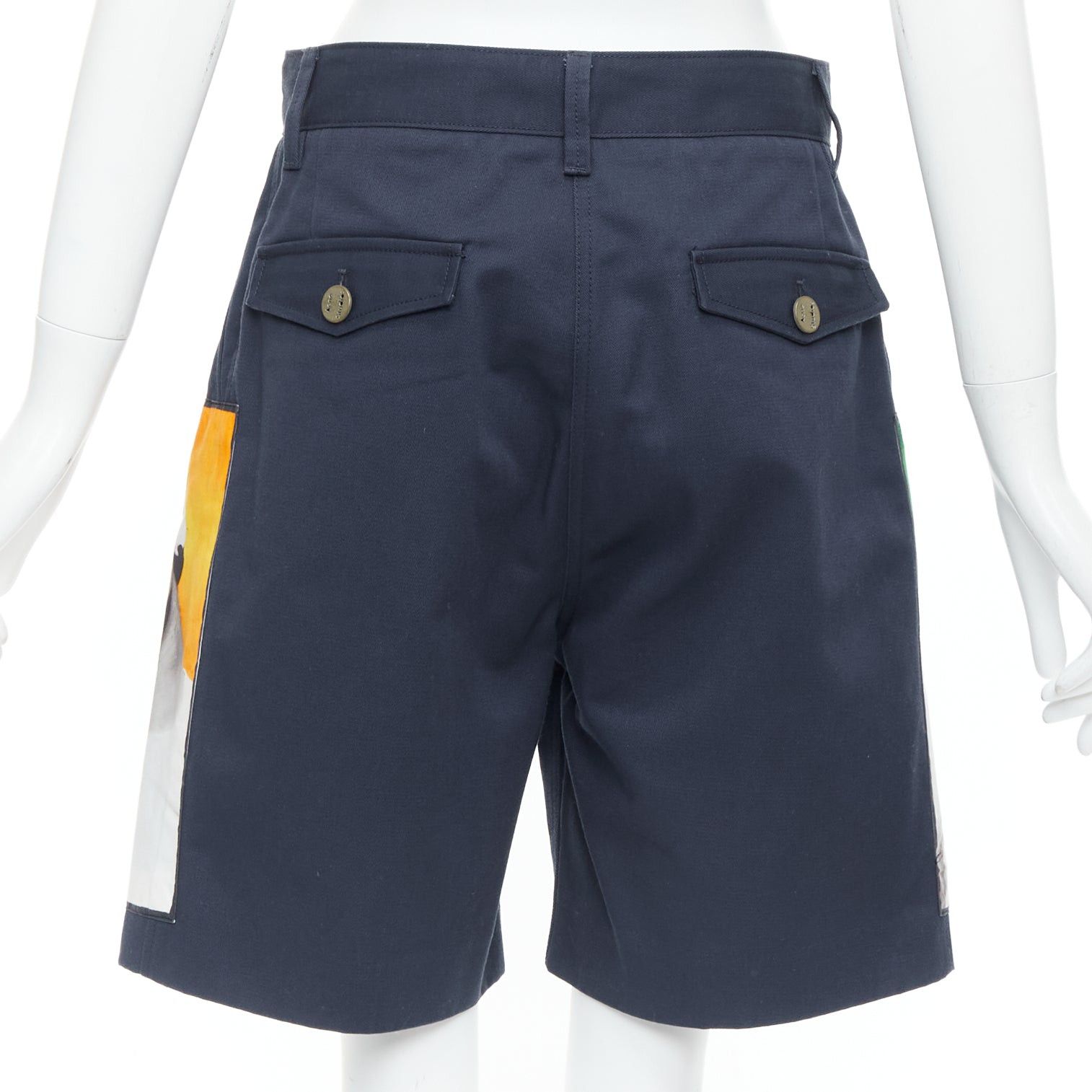 Acne Studios ACNESTUDIOS 2015 Eora Vermina collage portrait print navy bermuda shorts FR34 XS Size 26" / US 2 / IT 38 - 5 Thumbnail
