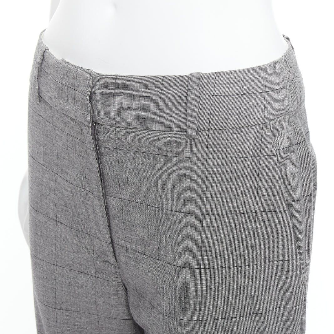 MONSE MONSE grey wool contrast checkered turn up hem trousers US2 S Size 27" / US 4 / IT 40 - 2 Thumbnail