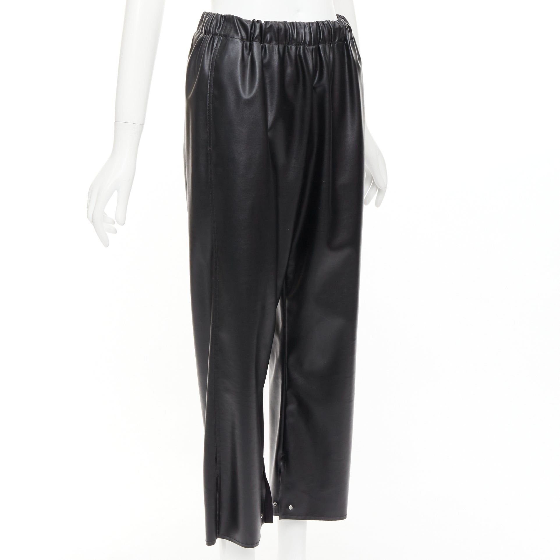 Maison Margiela MAISON MARGIELA MM6 black faux leather grommet cropped pants IT38 XS Size 28" / US 6 / IT 42 - 3 Thumbnail