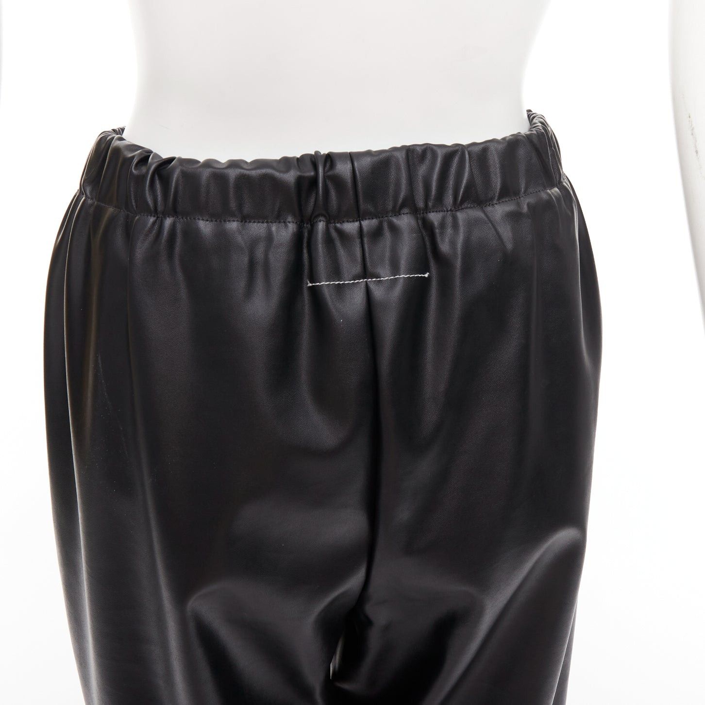 Maison Margiela MAISON MARGIELA MM6 black faux leather grommet cropped pants IT38 XS Size 28" / US 6 / IT 42 - 2 Thumbnail