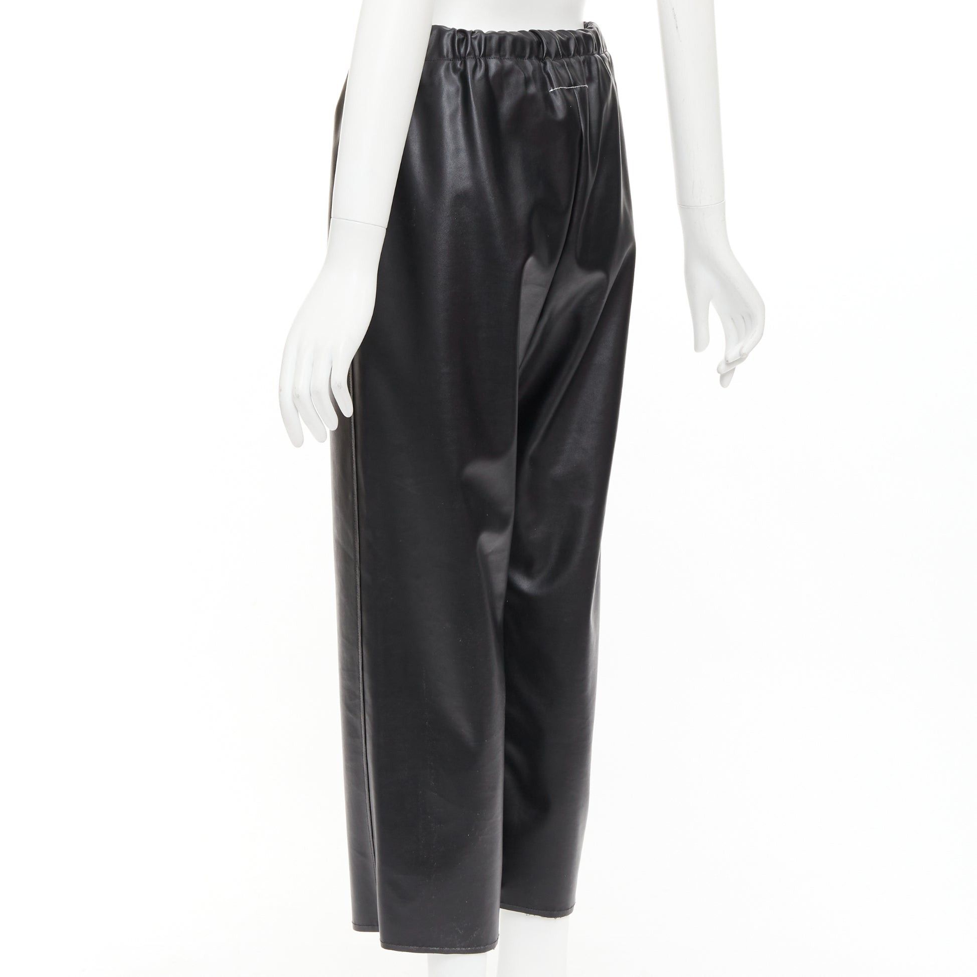 Maison Margiela MAISON MARGIELA MM6 black faux leather grommet cropped pants IT38 XS Size 28" / US 6 / IT 42 - 6 Thumbnail
